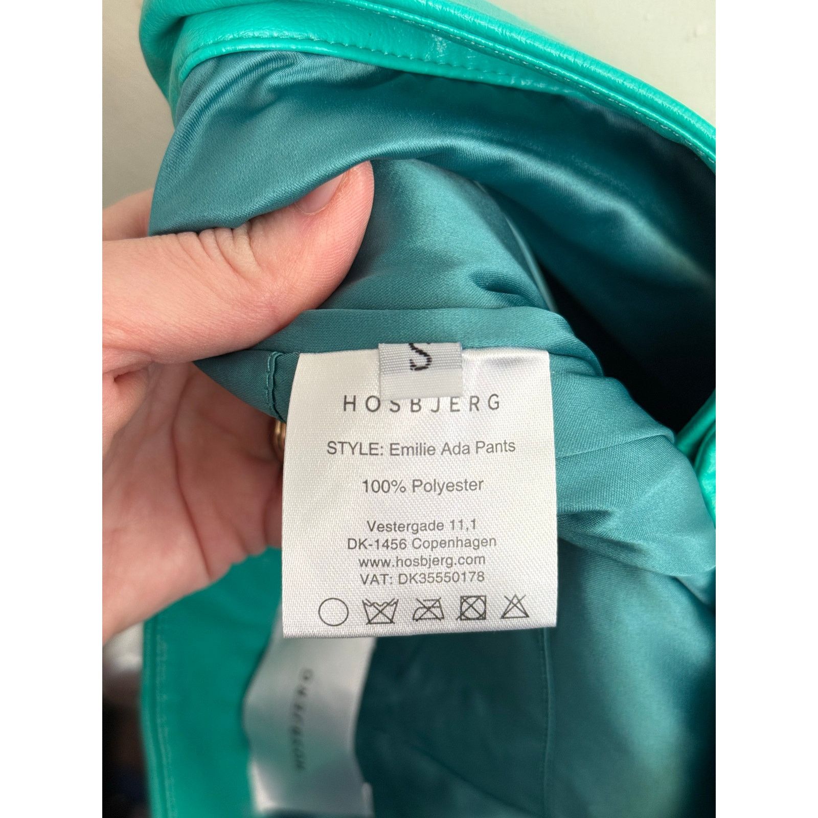 Aritzia Hosbjerg Emilie Ada Turquoise Vegan Leather Pants Sz S GS Size 27" / US 4 / IT 40 - 6 Thumbnail