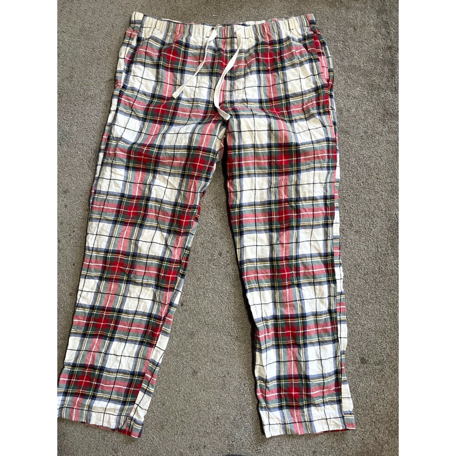 Gap Gap Mens Large Multicolor Plaid Sweatpants with Pockets, Casual Lounge Sweatpants, Drawstring Inseam 27 in, Regular Size, Athleisure Pants Size US 33 - 2 Thumbnail