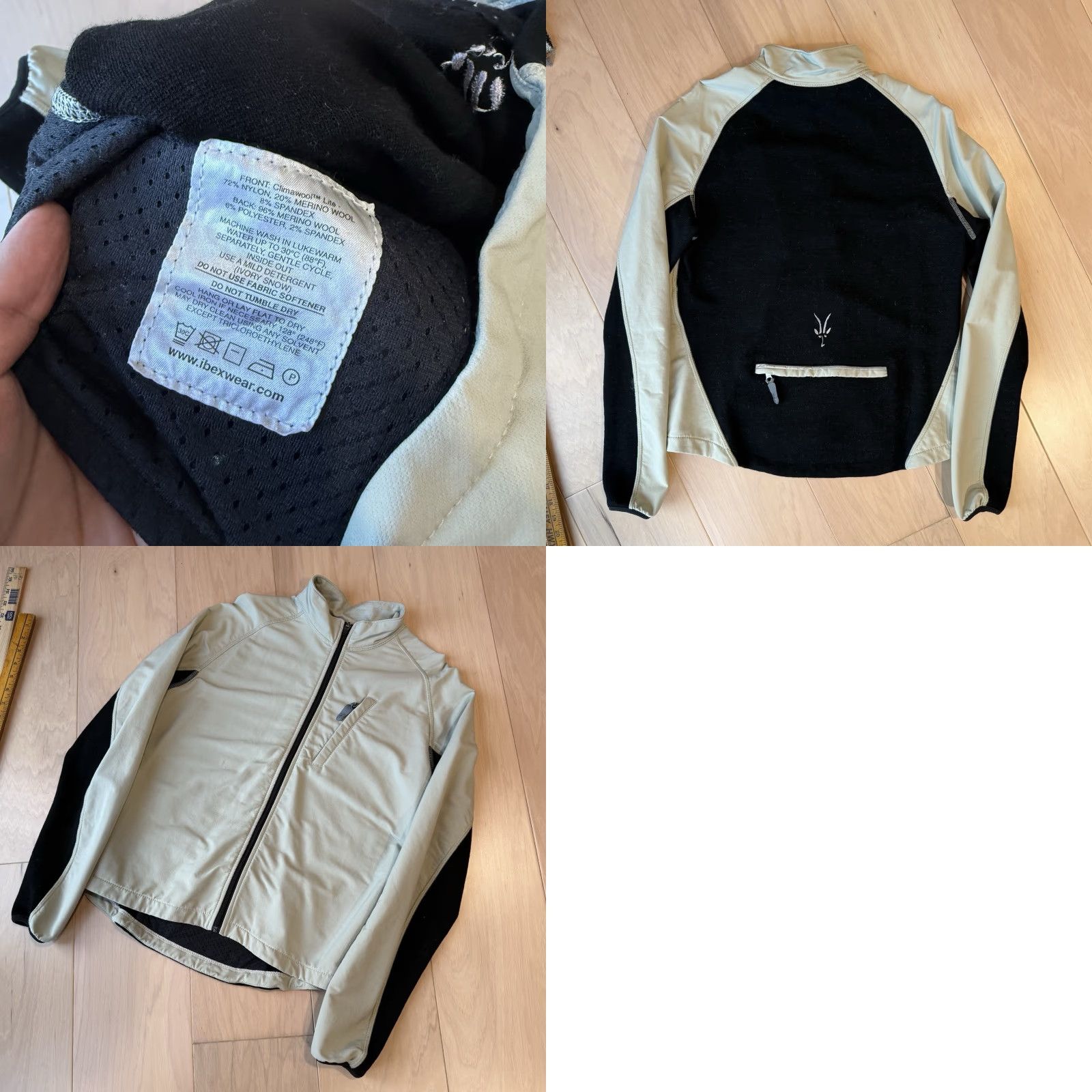 Vintage Ibex Sweater Jacket Women's Large Cream Black Full Zip Utility Wool Outerwear Shirt (Jacket) Size L / US 10 / IT 46 - 8 Thumbnail