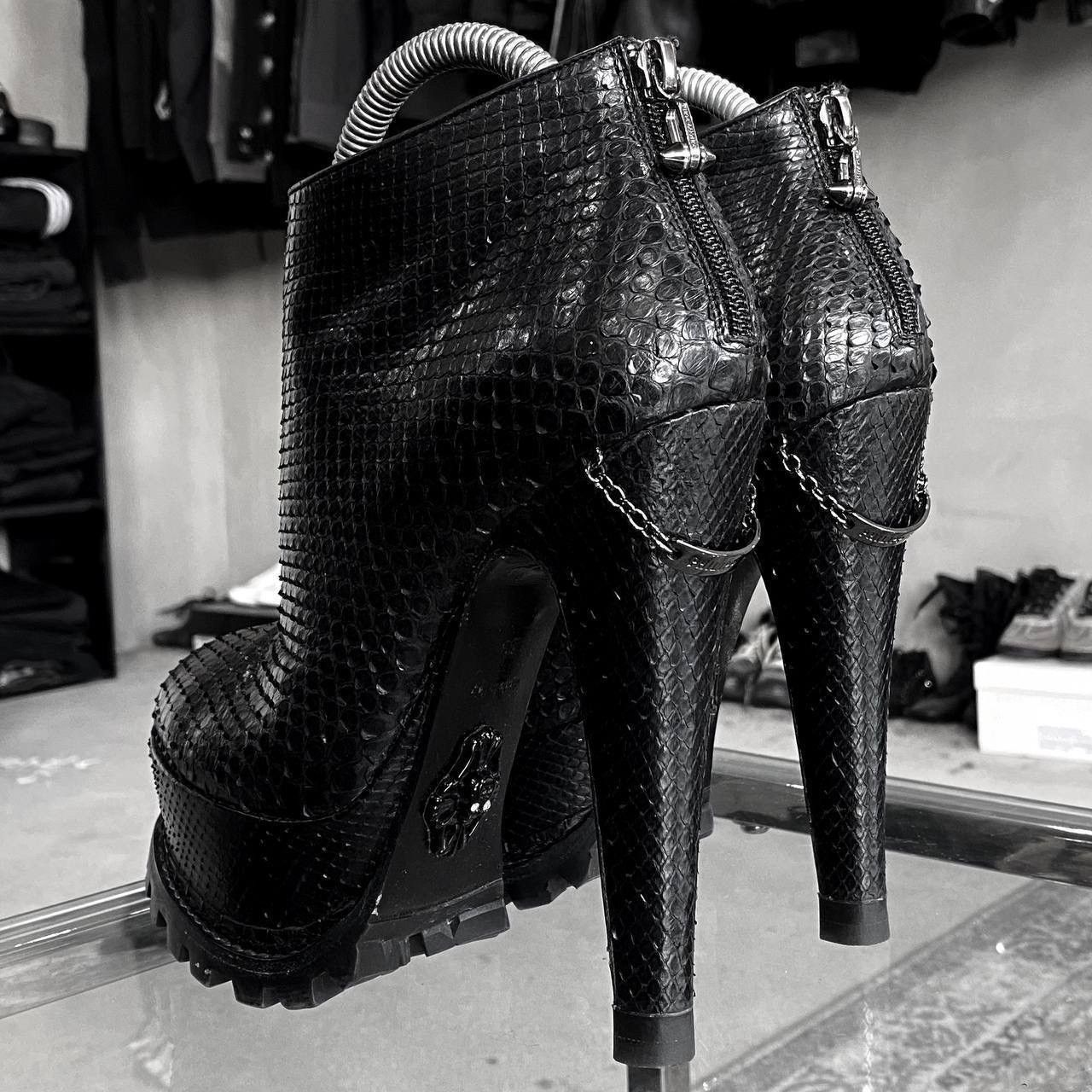 Philipp Plein Philipp Plein “Dragon Skin” Archive Leather Ladies Heels Size US 7 / IT 37 - 6 Thumbnail