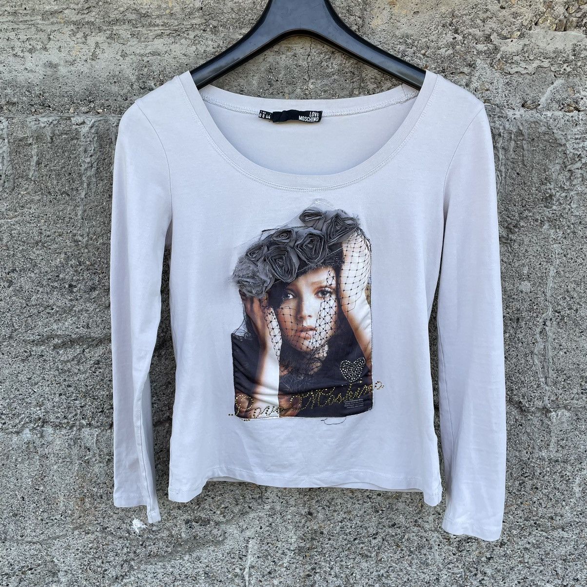 Moschino × Vintage Vintage Love Moschino Long sleeve T-shirts LogoY2K 90s Size M / US 6-8 / IT 42-44 - 2 Thumbnail