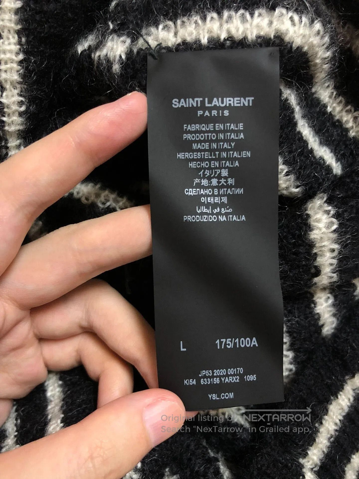 Saint Laurent Paris black and white striped turtleneck sweater. Size US S / EU 44-46 / 1 - 7 Thumbnail