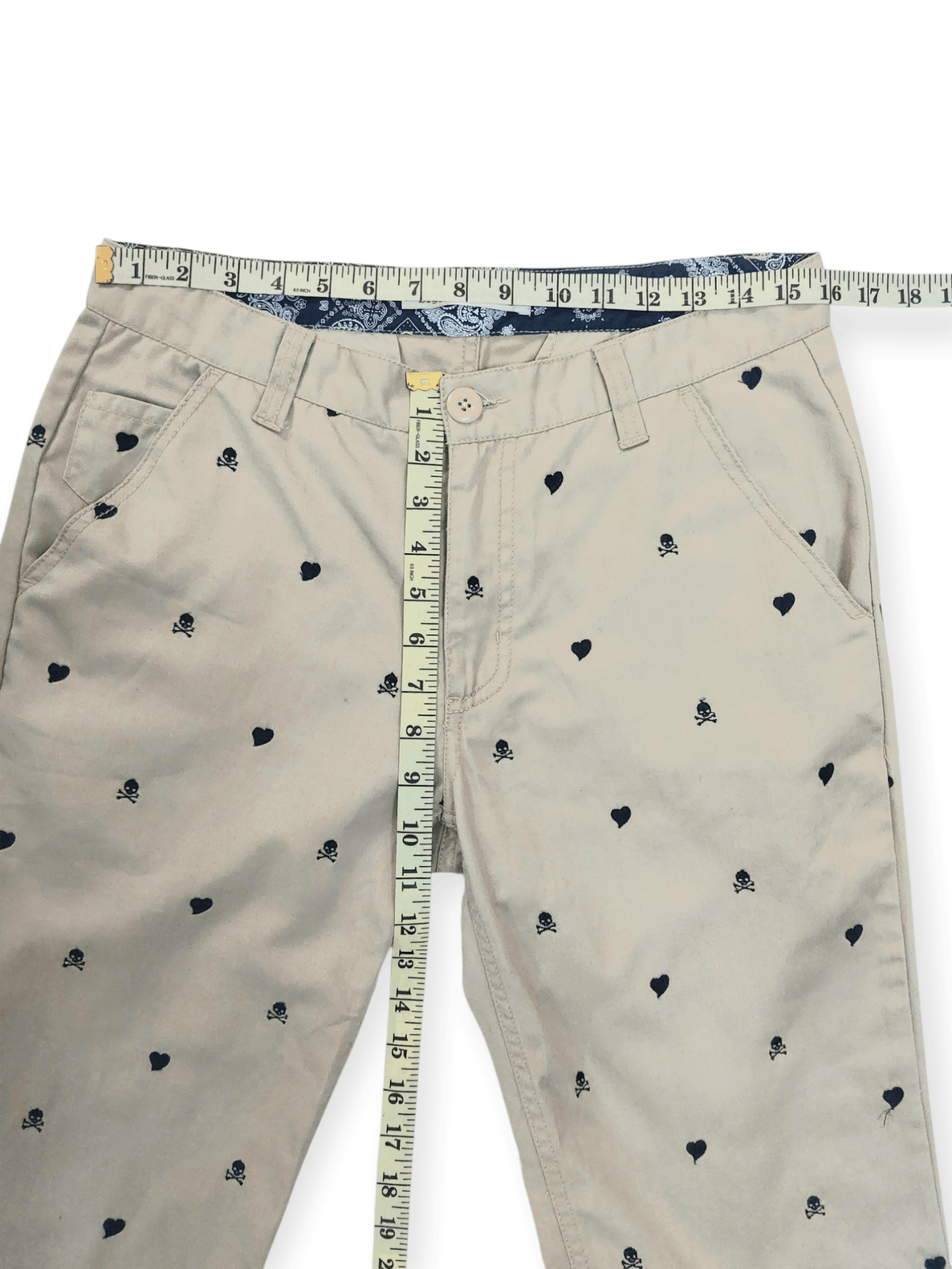 Big John Big John Embroidery Skulls & Love Sewing Cropped Pant Size US 31 - 18 Thumbnail