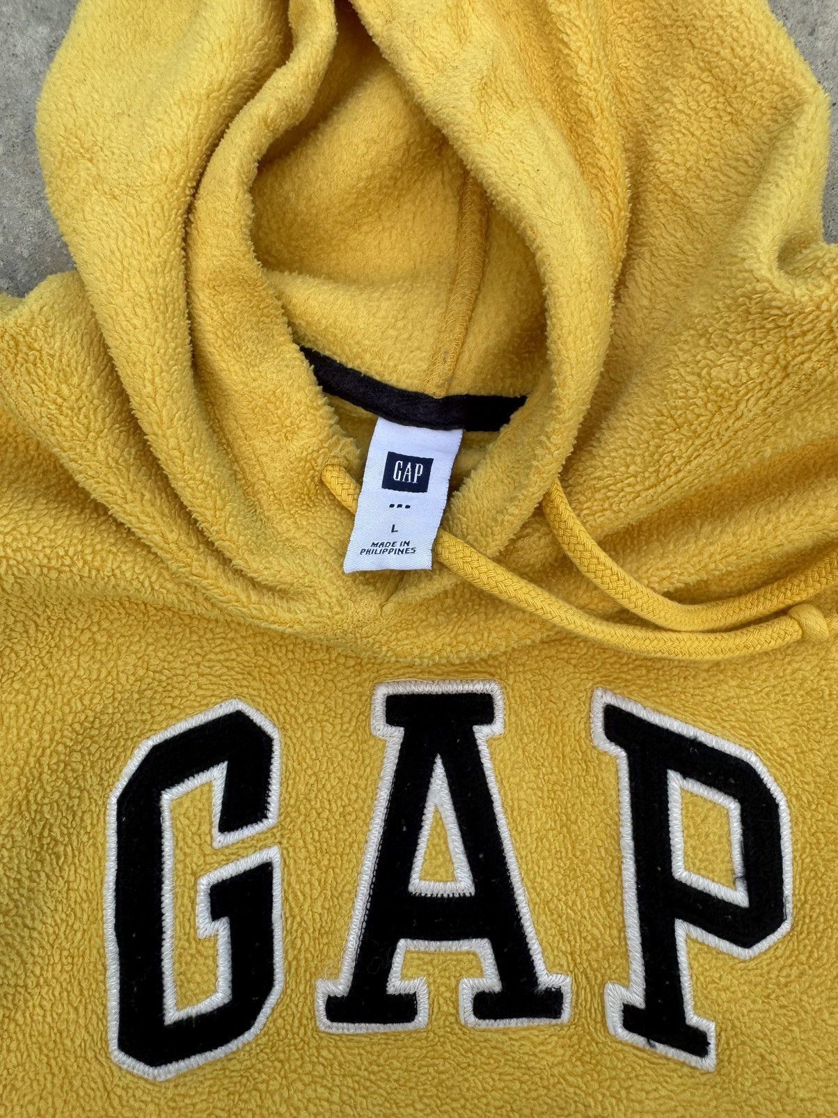 Gap Gap Yellow Velvet Hoodie Vintage Size US XL / EU 56 / 4 - 3 Thumbnail