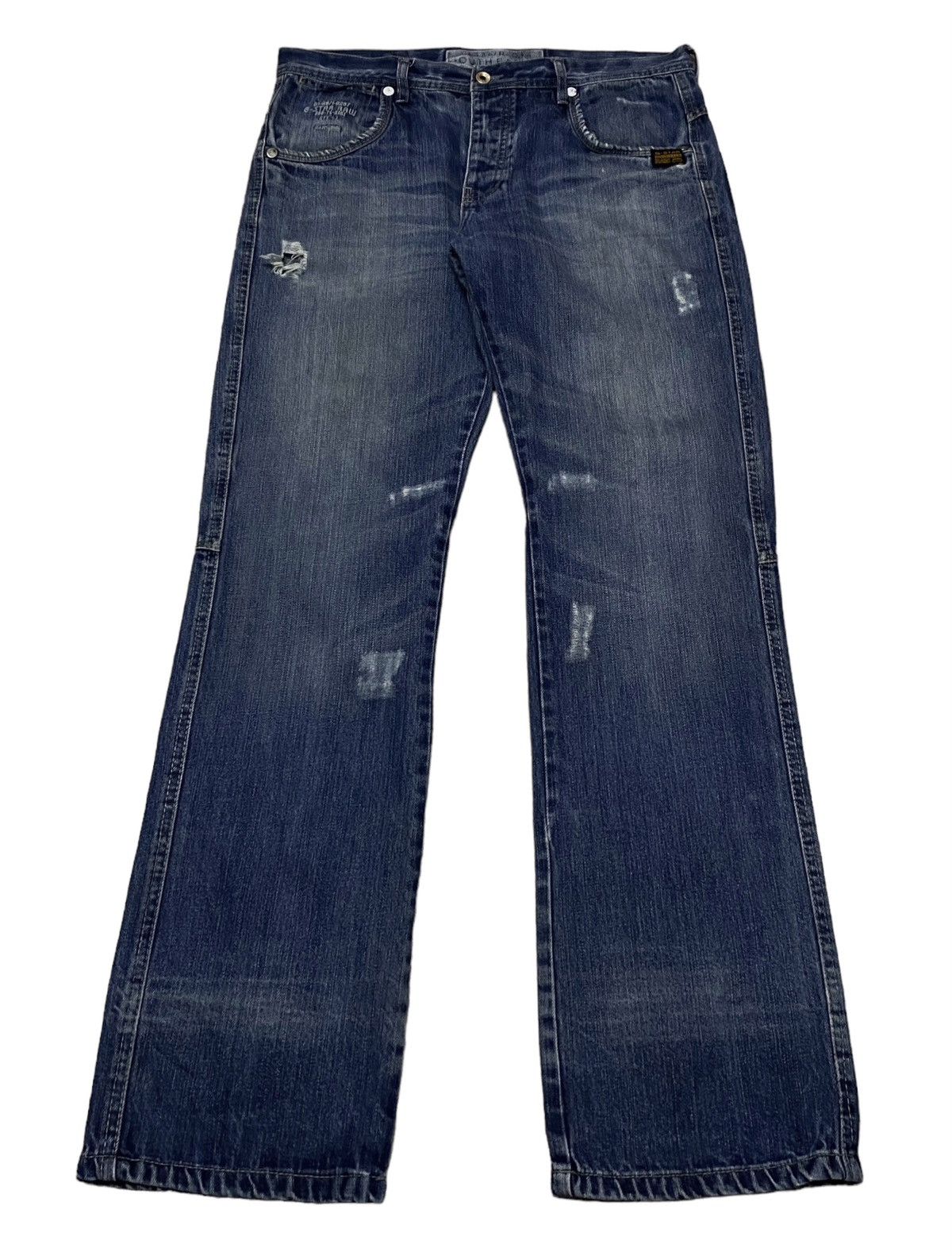 image of Distressed Denim x G Star Raw Design Vintage Brand G-Star Distressed Jeans 2000S in Denim (Size 36)