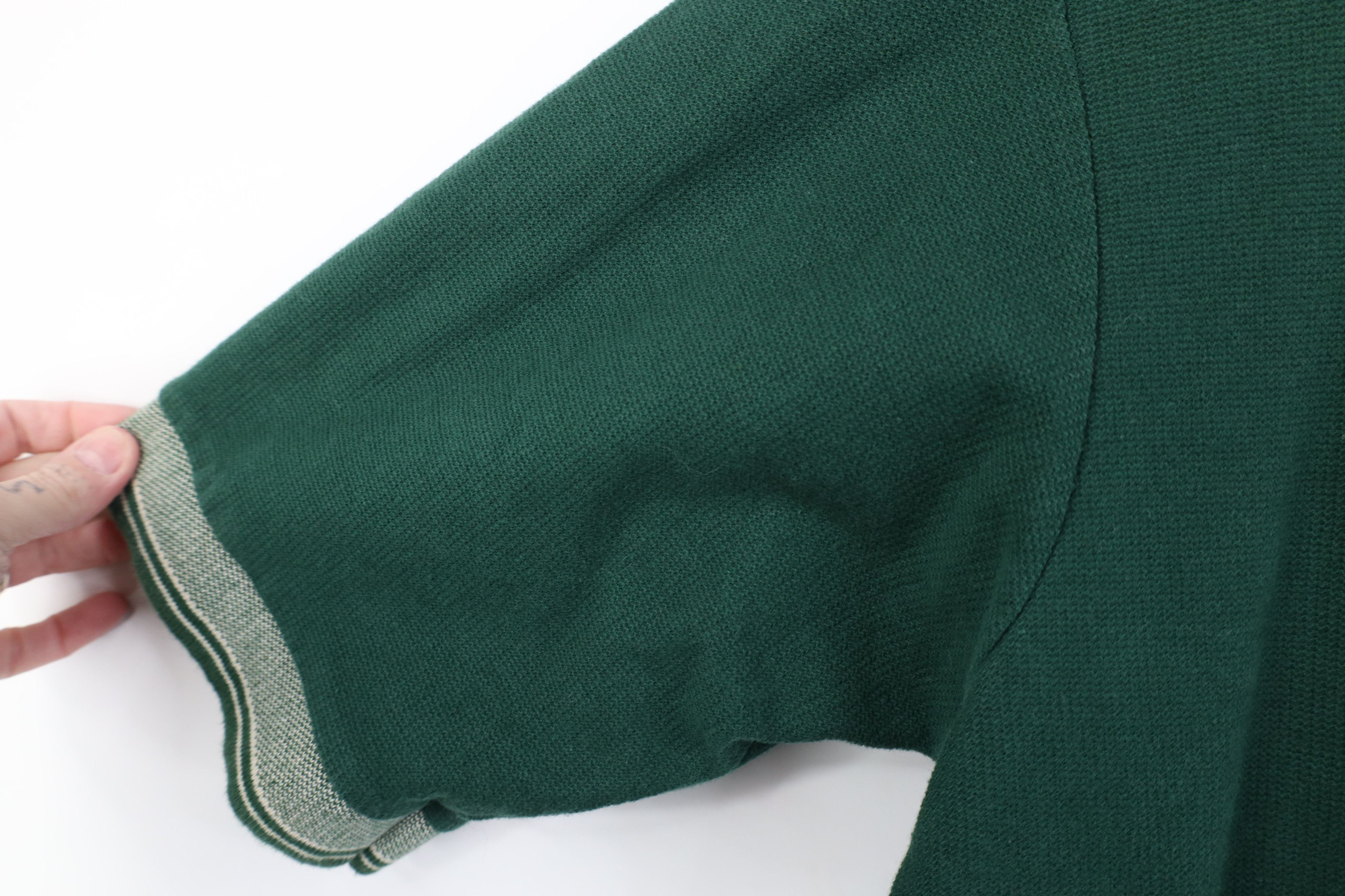 Vintage Vintage 90s Streetwear Heavy Thermal Knit Golf Polo Green Size US XXL / EU 58 / 5 - 9 Thumbnail