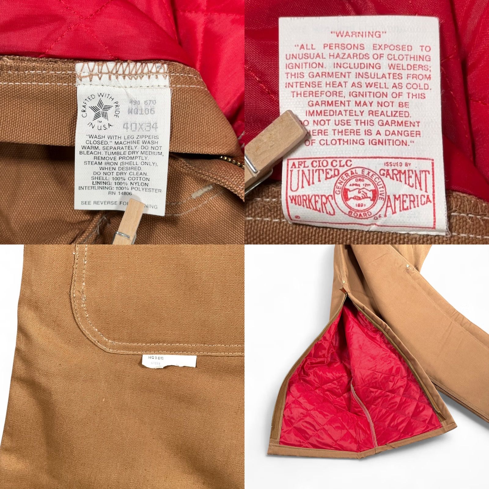Carhartt VINTAGE Carhartt Pants Mens 38x33 Brown Canvas Duck USA 100 Years 80s Workwear Relaxed Straight Regular Size US 38 / EU 54 - 8 Thumbnail