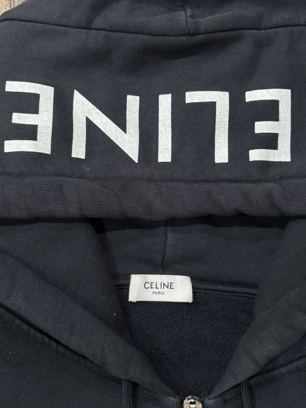 Celine Black Logo Zip Hoodie Size US L / EU 52-54 / 3 - 3 Thumbnail
