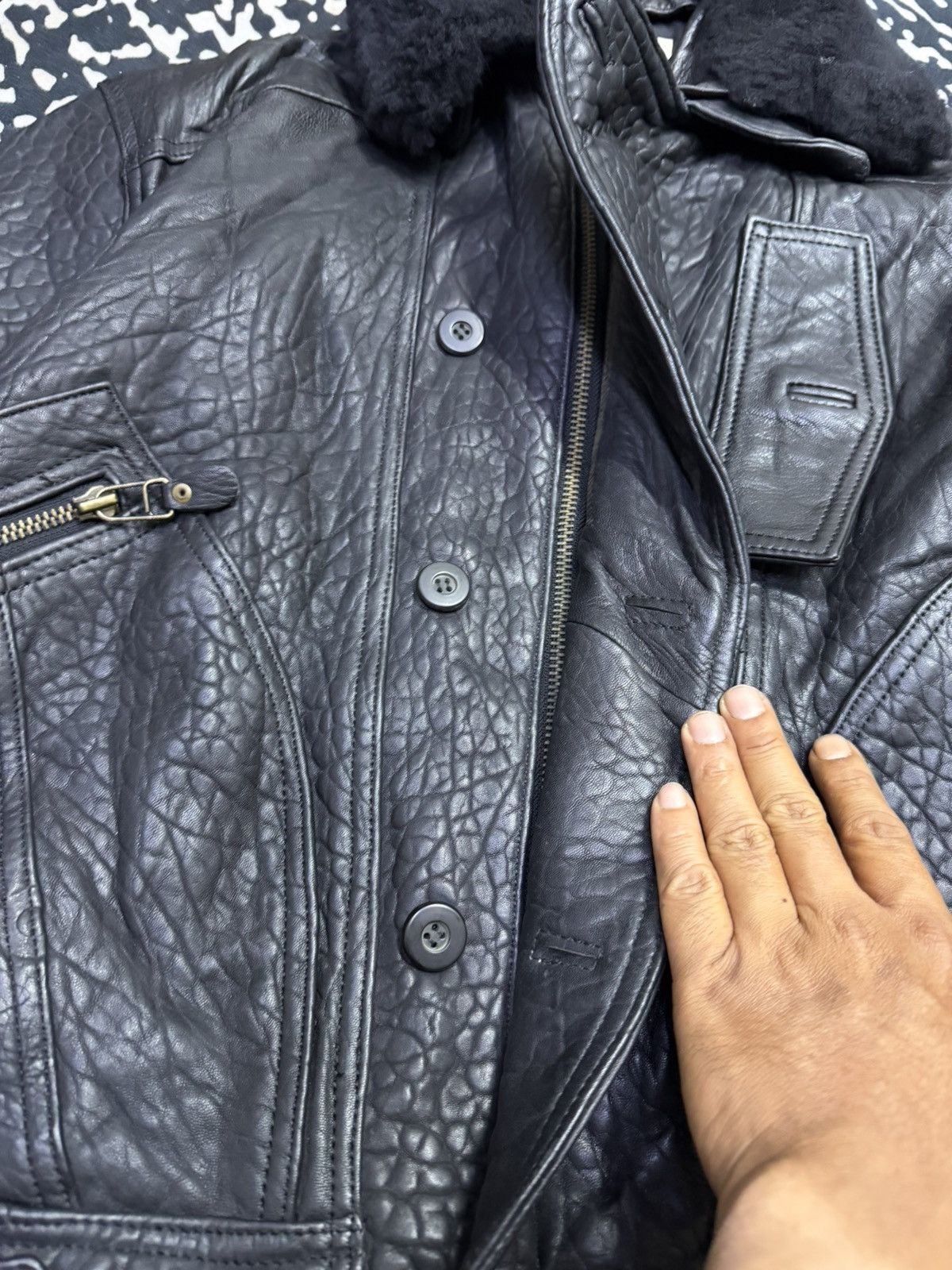 Gemma.H Uomo Vintage 80s Pure Sheepskin Leather Uno Uomo Biker Jacket Size US L / EU 52-54 / 3 - 9 Thumbnail