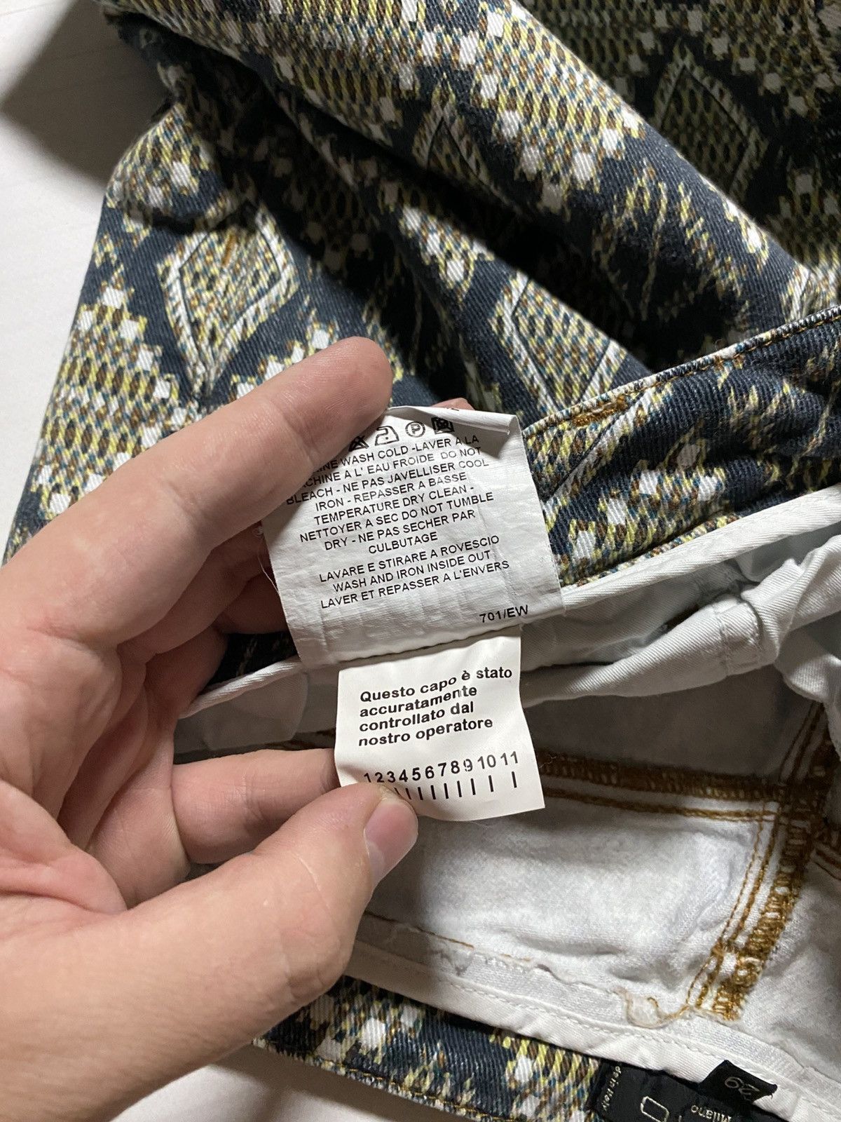Designer × Etro Etro Jacquard Pattern Diamonds slim fit designer jeans Size 25" / US 0 / IT 36 - 5 Thumbnail