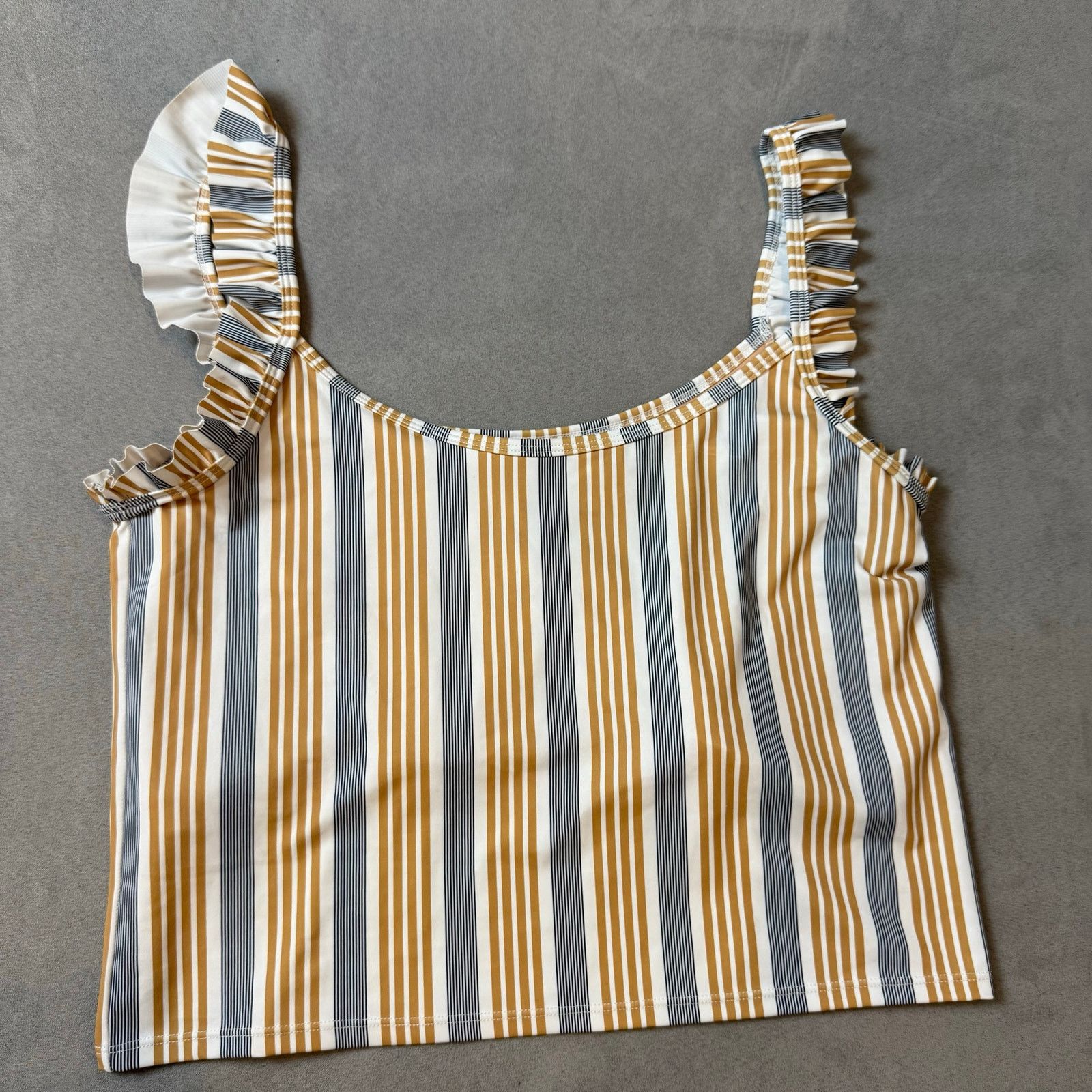Other Kortni Jeanne Swimsuit Hight Waist Bottoms Ruffle Top Stripe Size ONE SIZE - 4 Thumbnail