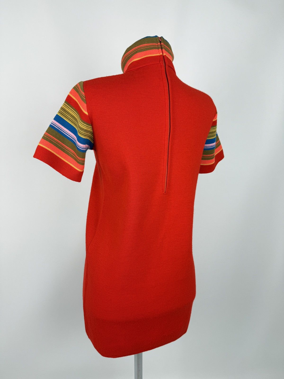 Vintage 60s 70s Vintage Lilly Of California Orange Wool Shift Dress Size S / US 4 / IT 40 - 2 Thumbnail
