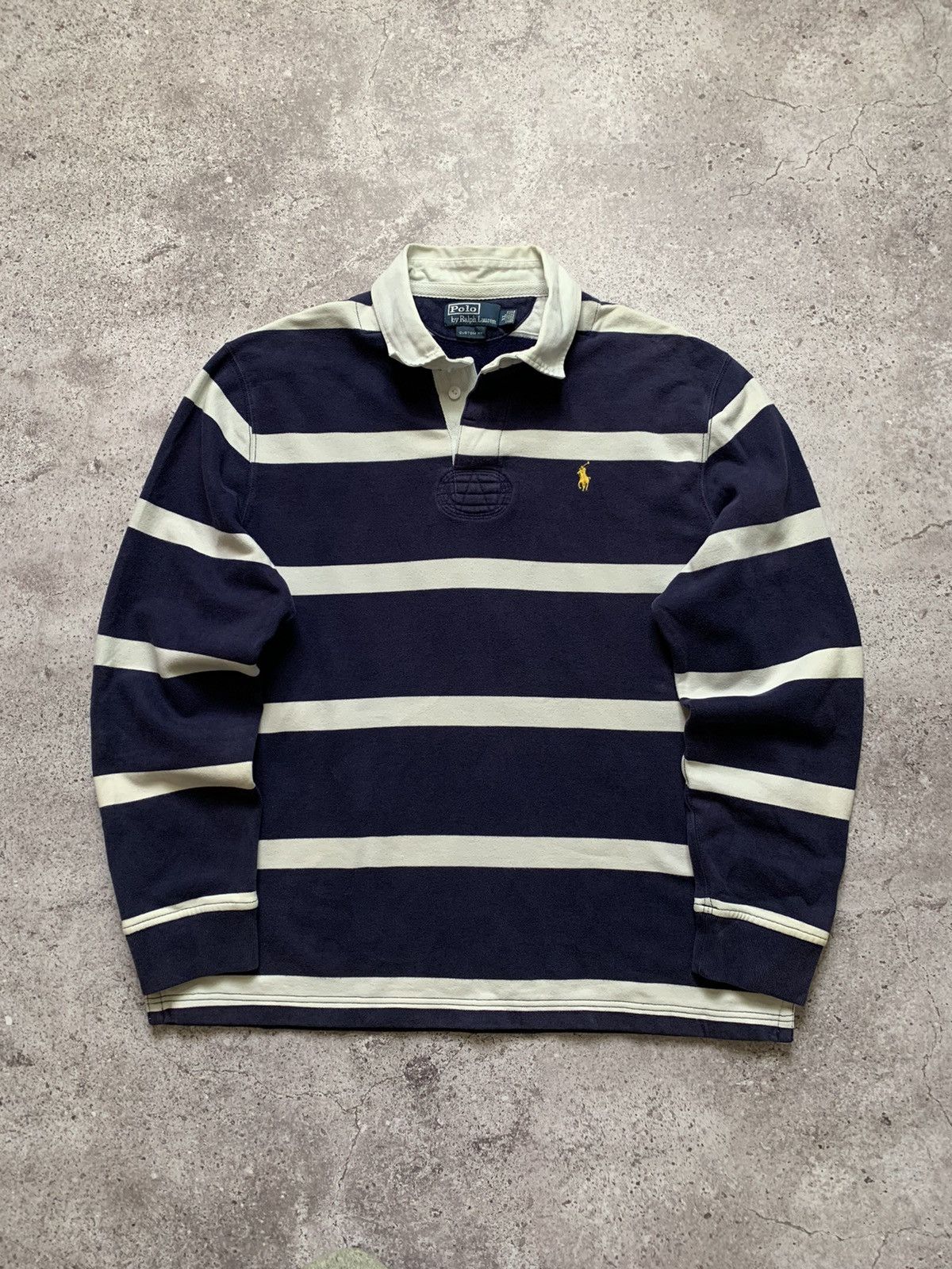 Polo Ralph Lauren × Vintage Vintage Ralph Lauren Rugby Striped Long sleeve Size US XL / EU 56 / 4 - 1 Thumbnail