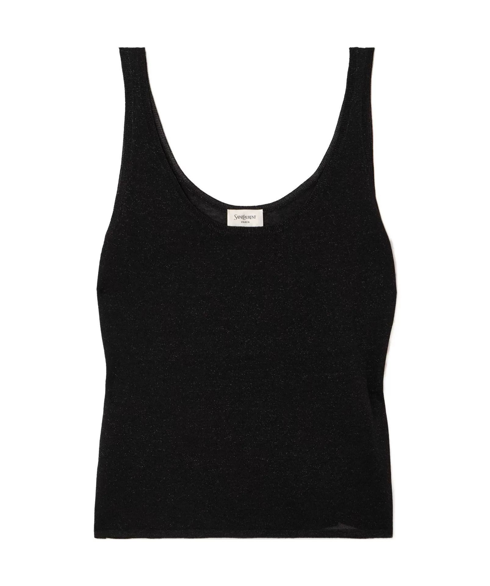 Saint Laurent Paris Saint Laurent Glittery Black Tank Top Size M / US 6-8 / IT 42-44 - 1 Thumbnail