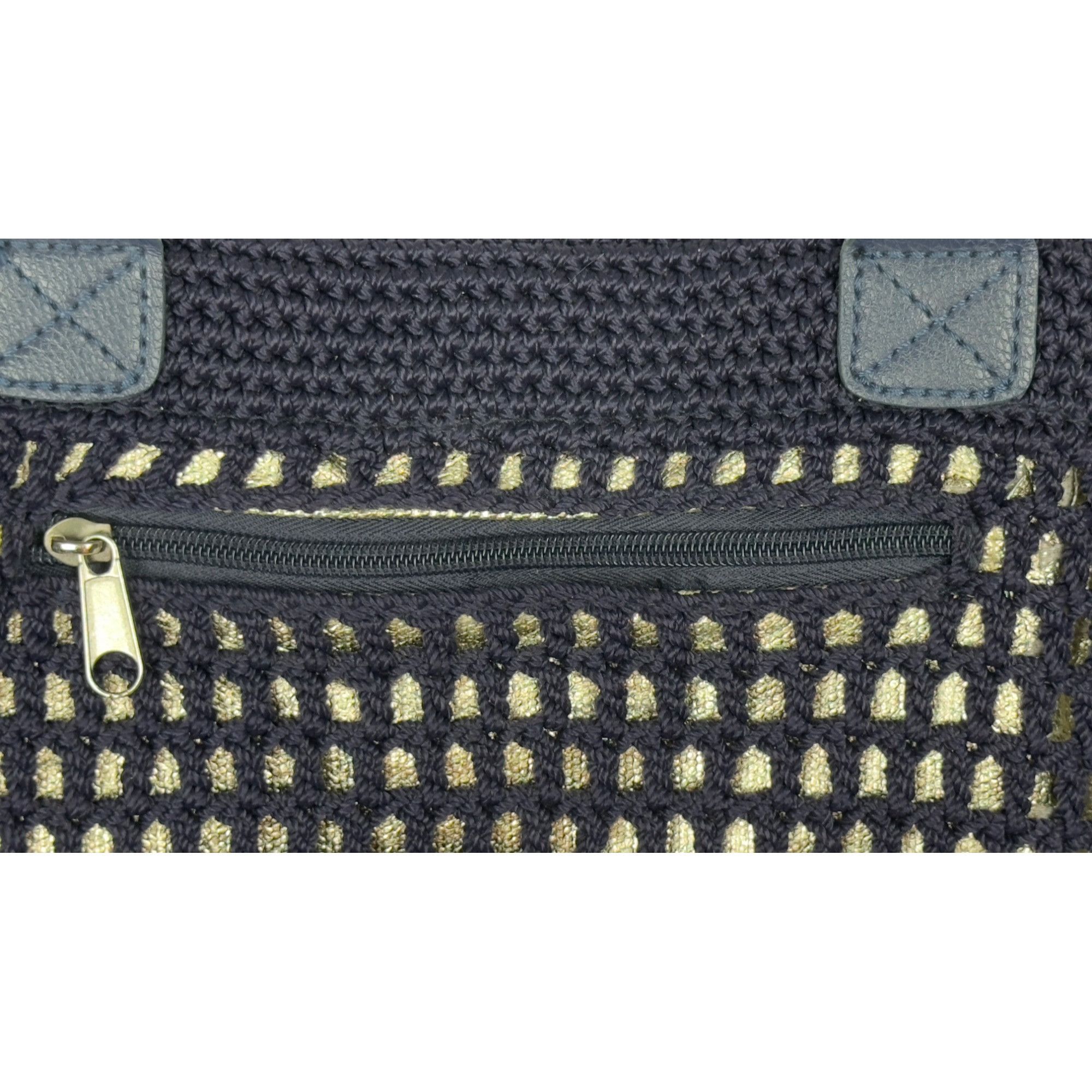 The Sak The Sak Navy Crochet Tote Bag With Zipper Pocket & Shoulder Size ONE SIZE - 4 Thumbnail