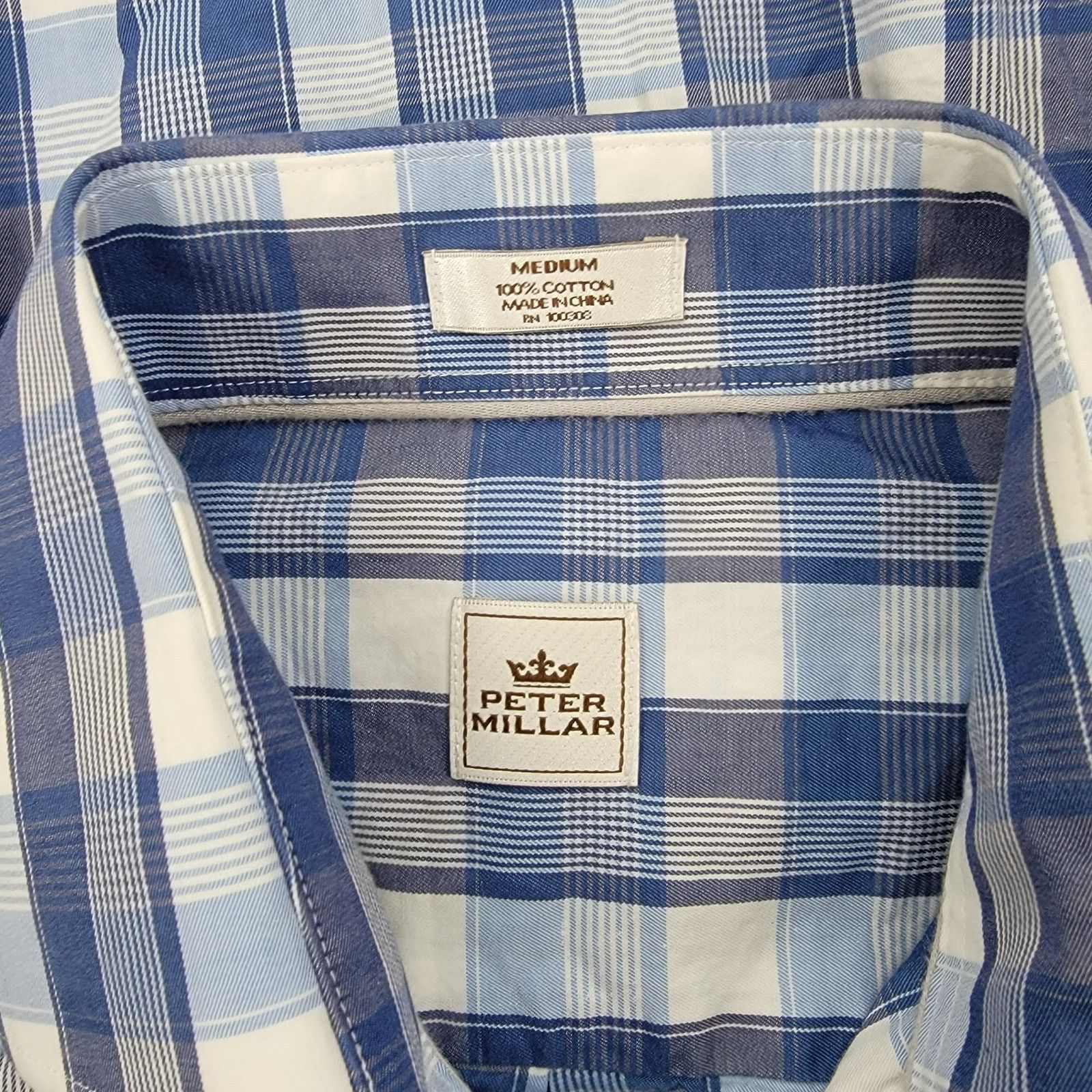 Peter Millar Peter Millar Long Sleeve Button Up Check Pattern Shirt Blue Size US M / EU 48-50 / 2 - 6 Thumbnail