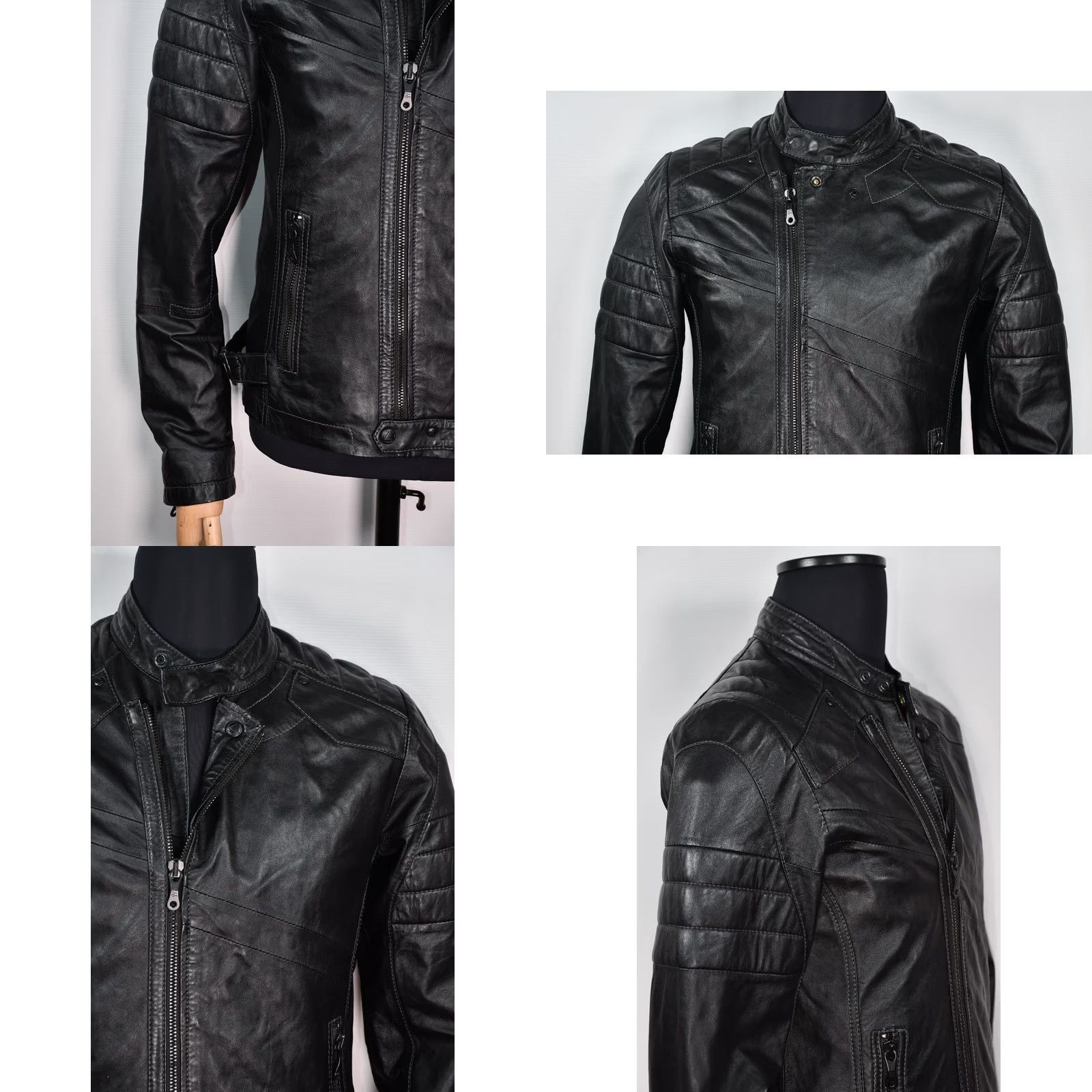 G-Star G-Star RAW Marchant JKT Biker Leather Mens Jacket M Black Static 1-0 Size US M / EU 48-50 / 2 - 8 Thumbnail