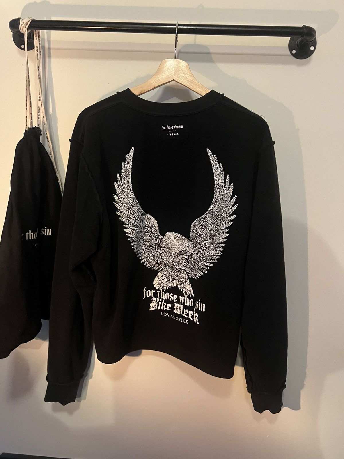 image of For Those Who Sin Reversible Crewneck in Black, Men's (Size Small)