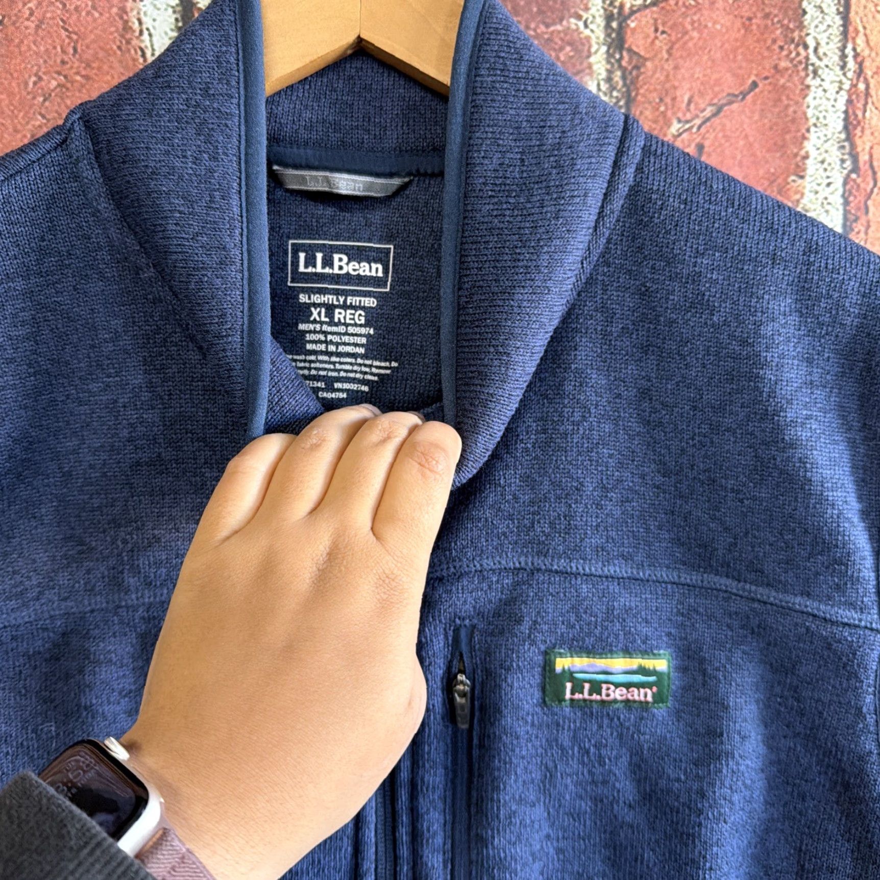 Vintage L.L. Bean Mens Fleece Vest Full Zip Blue Heather XL Front Zip Vest Fleece Mens XL Blue Heather Size US XL / EU 56 / 4 - 2 Thumbnail