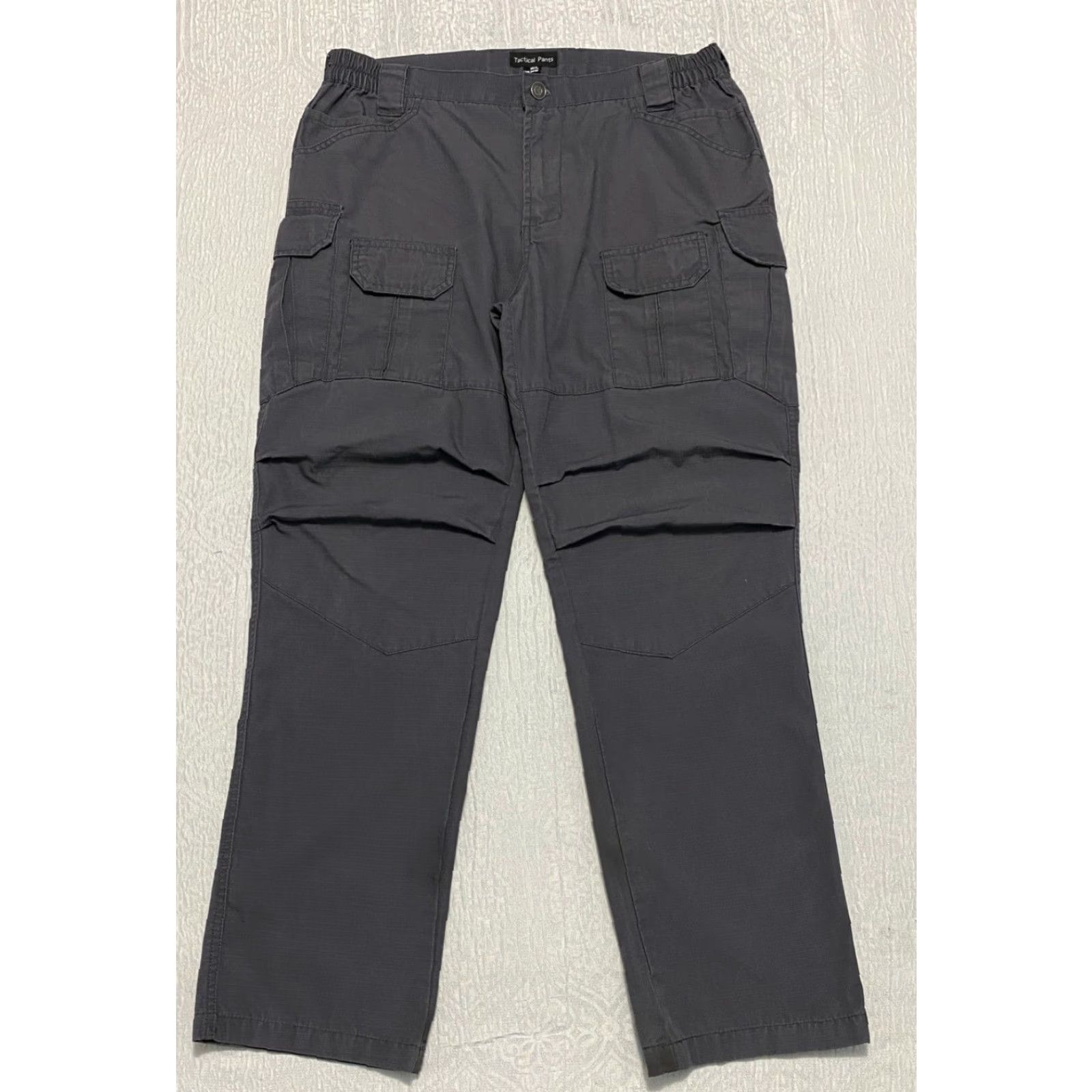 Vintage Tactical Pants Mens Pants 34 Gray Cargo Work Utility Elastic Waist Pocket Pockets Regular Straight Canvas Blend Cotton Polyester Thermals? Size US 34 / EU 50 - 2 Thumbnail
