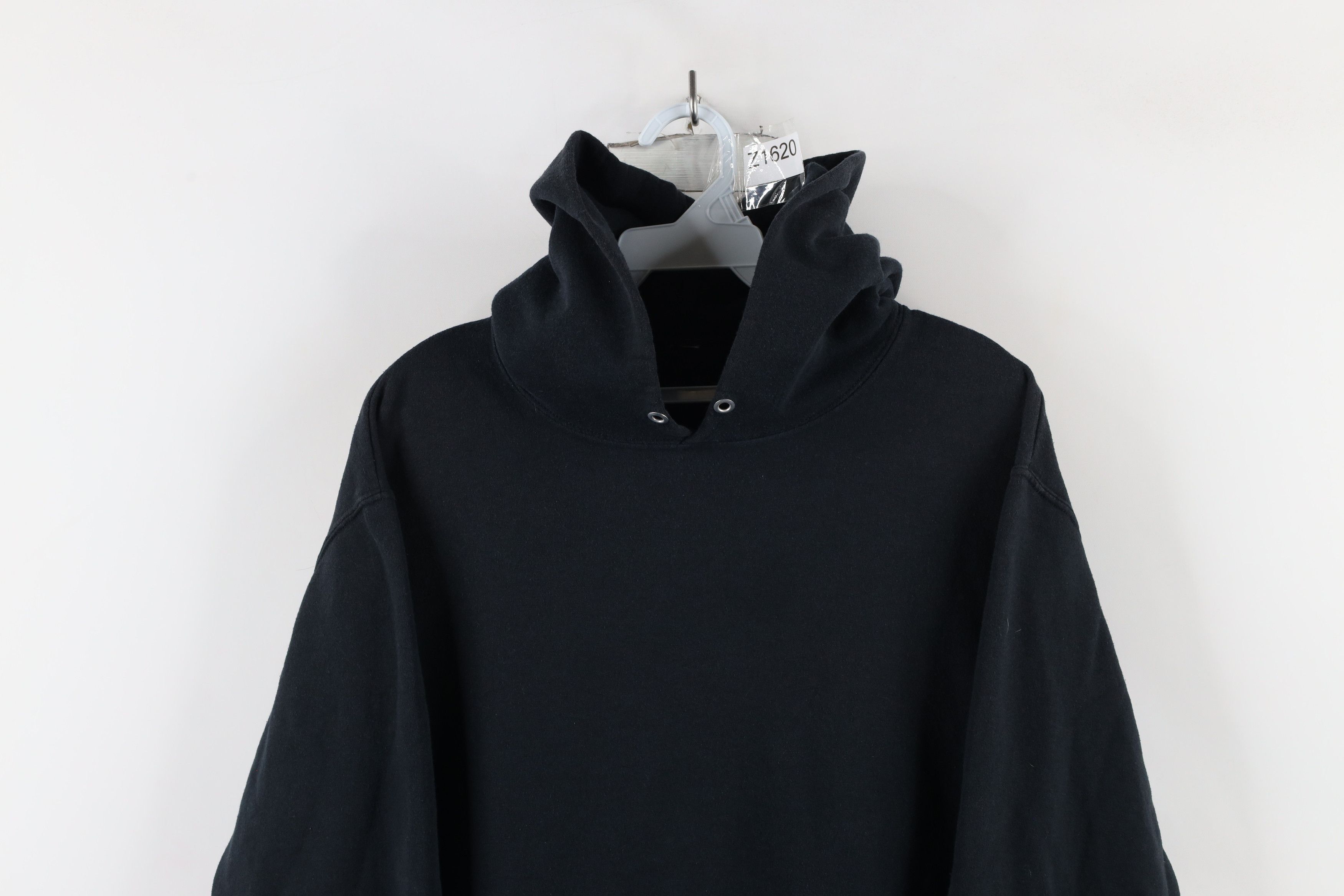 Vintage Vintage 90s Streetwear Faded Blank Hoodie Sweatshirt Black Size US S / EU 44-46 / 1 - 2 Thumbnail