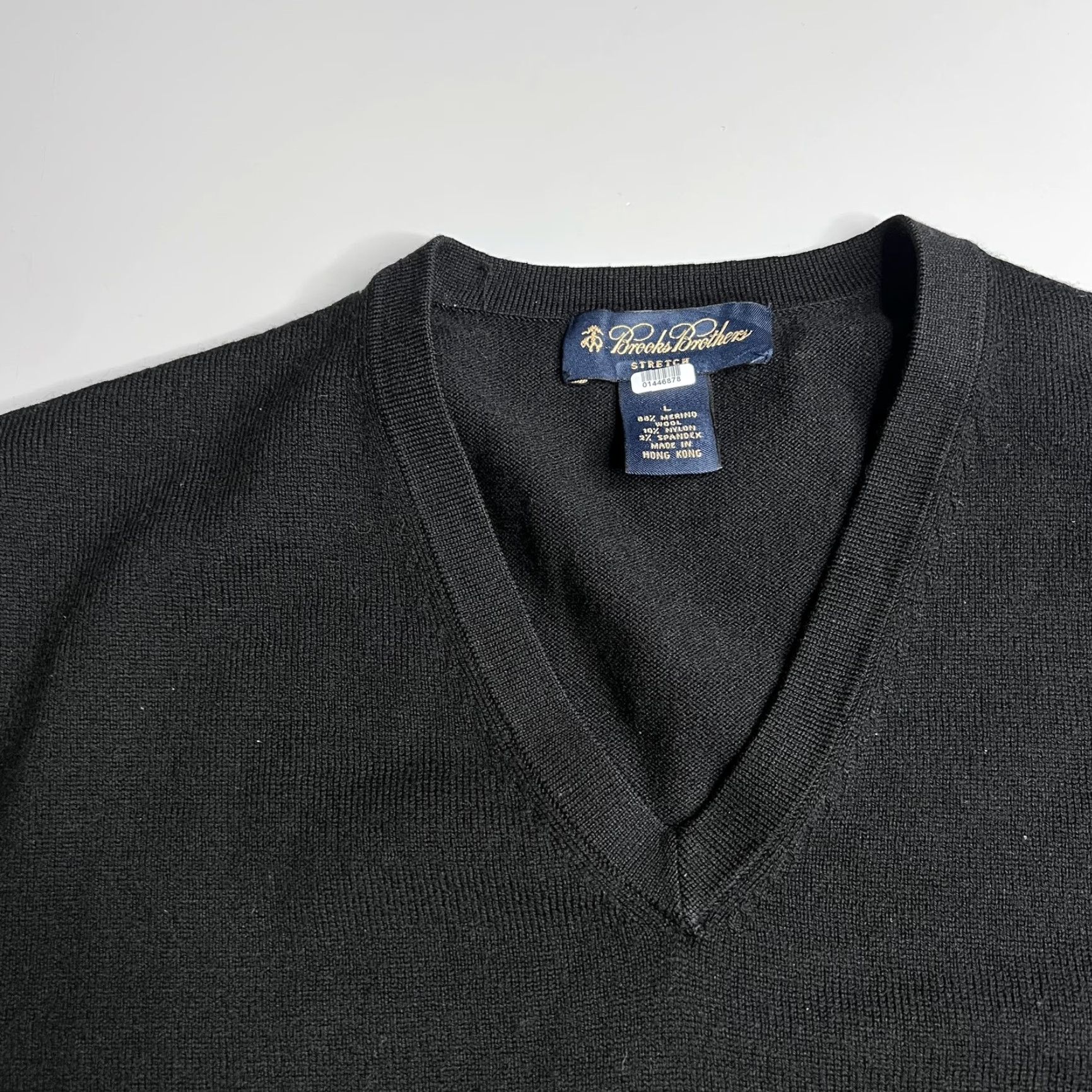 Brooks Brothers Brooks Brothers Sweater Mens L Black Merino Wool V-Neck Stretch Knit Pullover Size US L / EU 52-54 / 3 - 2 Thumbnail