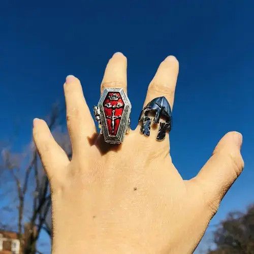 Handmade × Ring Of Fire Mask Helmet Ring Cosplay Pantheon Spartan Helmet Size ONE SIZE - 2 Thumbnail