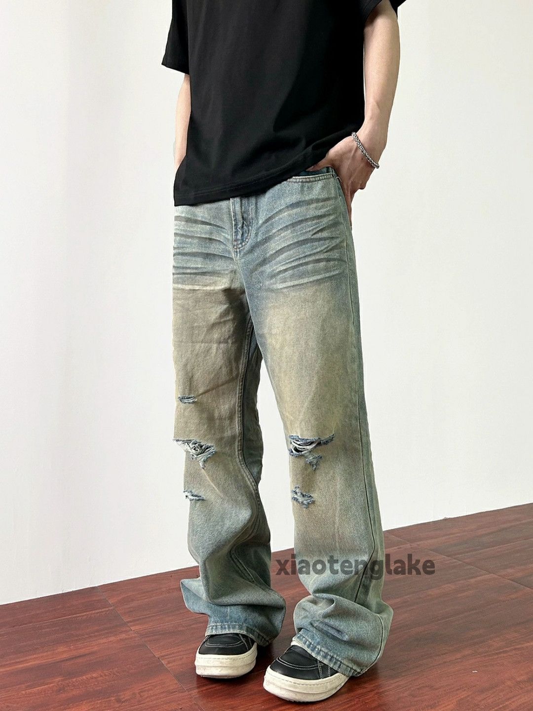Jean × Vintage washed faded skate hiphop damaged rusty grunge jeans Size US 30 / EU 46 - 3 Thumbnail