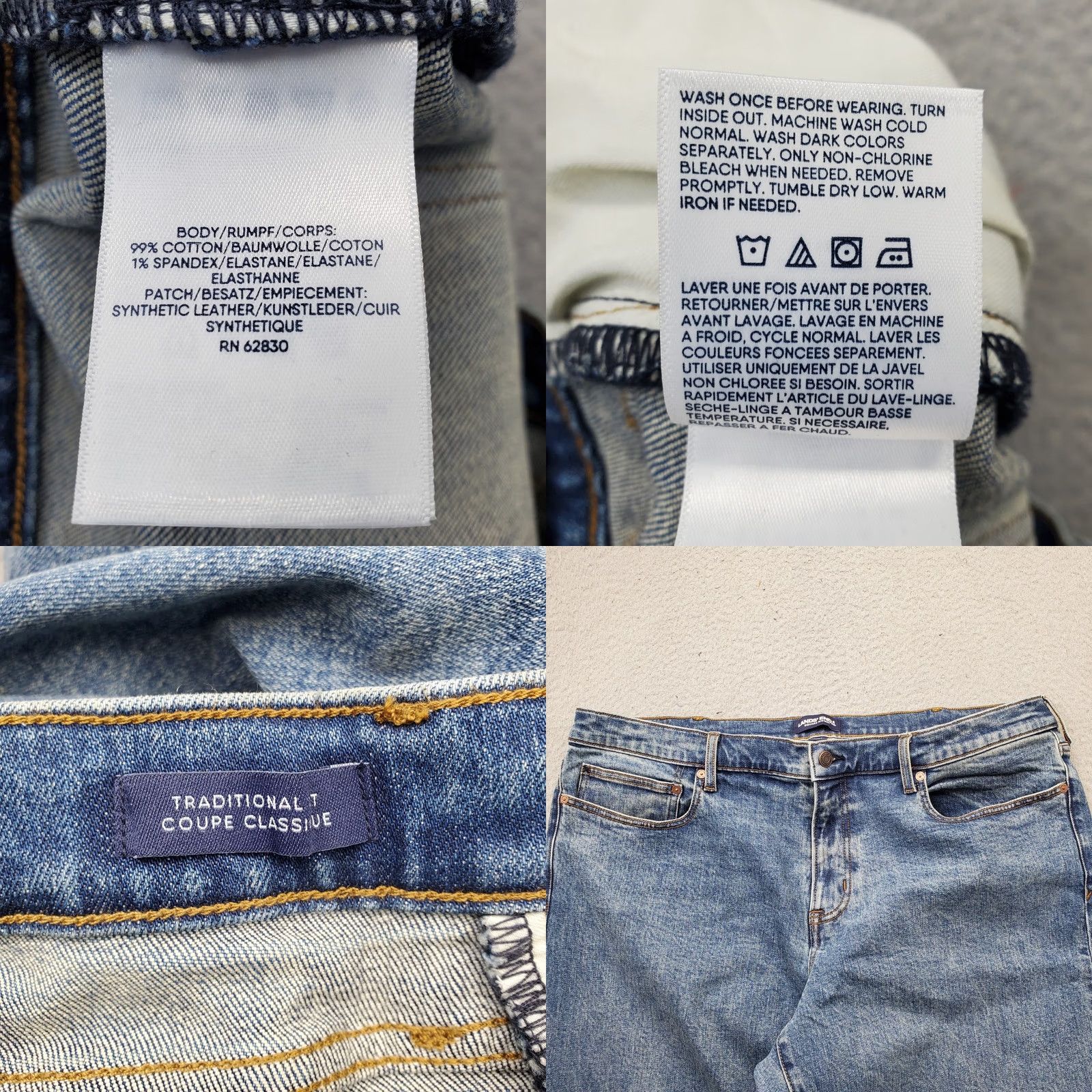Lands' End Lands' End Mens Jeans 40 Blue Denim Medium Wash Traditional Fit Shirt? Size US 40 / EU 56 - 8 Thumbnail