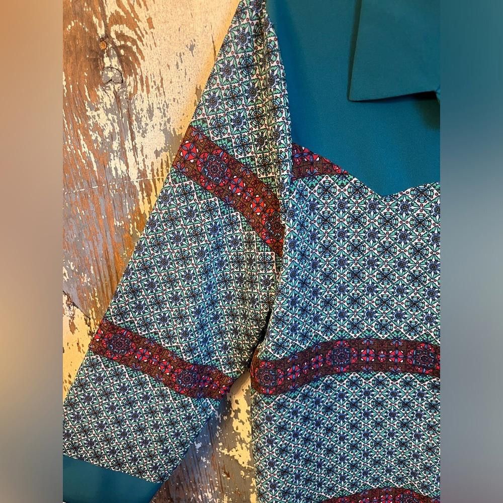 Designer NWOT Karlie womens blouse size Large Turquoise blue Size L / US 10 / IT 46 - 5 Thumbnail