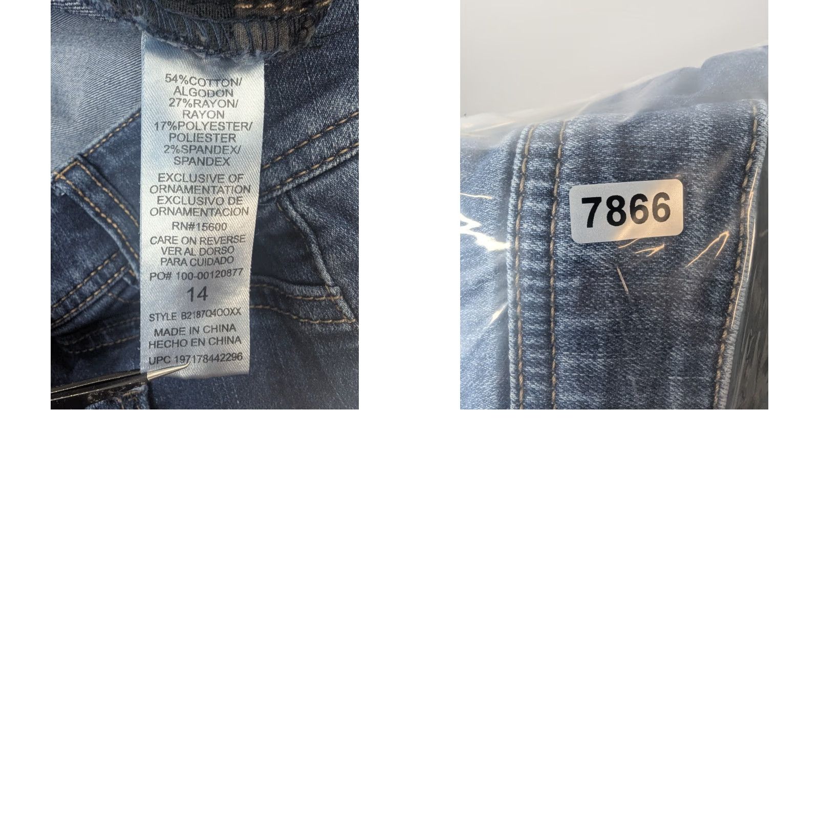 Vintage Democracy Ab Solution Straight Leg Jeans Size 14 High Rise Tummy Control Blue Denim Women Shaping 5-Pocket Raw Hem Casual Size 36" / US 14 / IT 50 - 9 Thumbnail