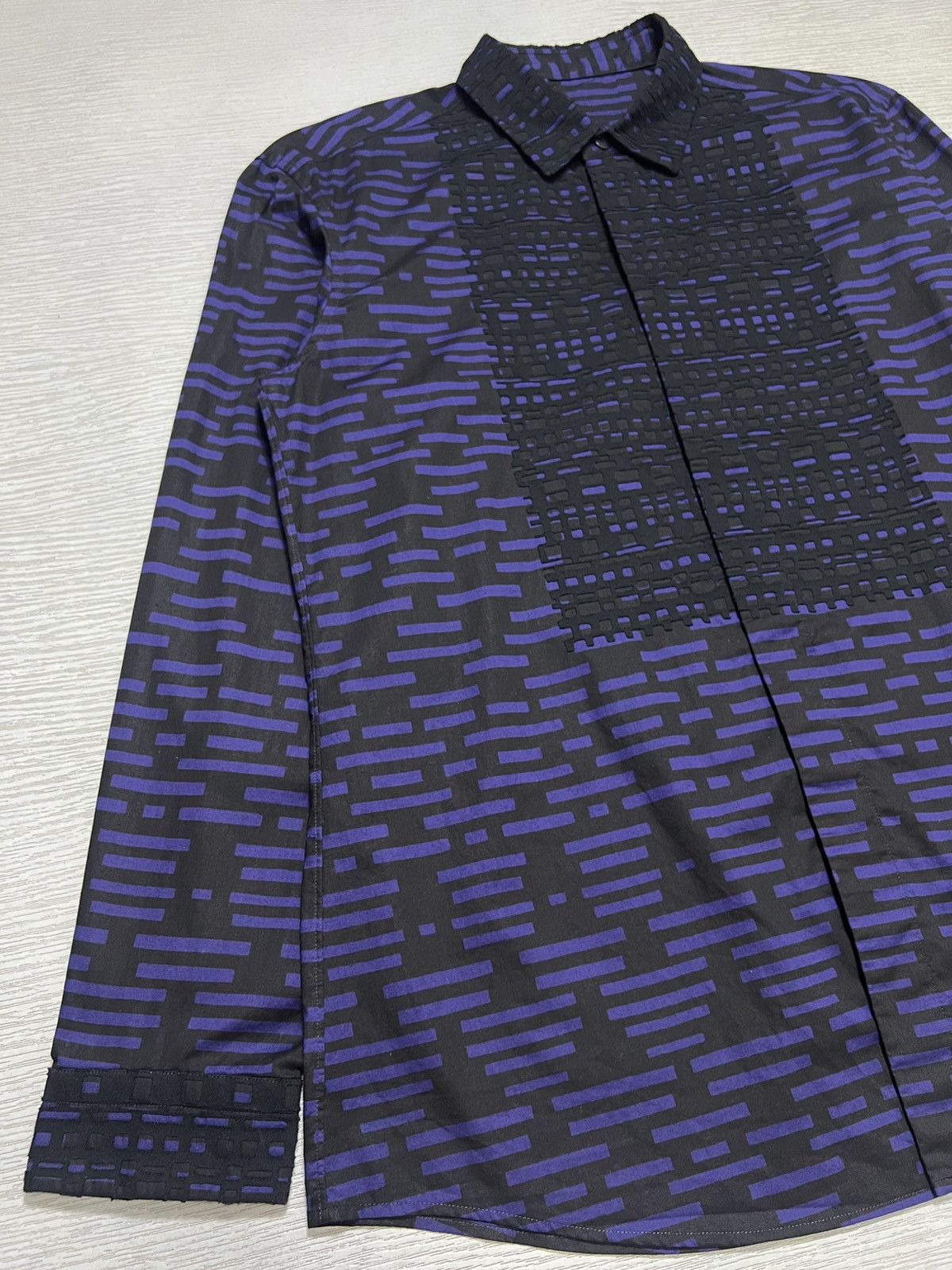 Issey Miyake Issey Miyake Men - Geometric Pattern Longsleeve Shirt Size US L / EU 52-54 / 3 - 5 Thumbnail