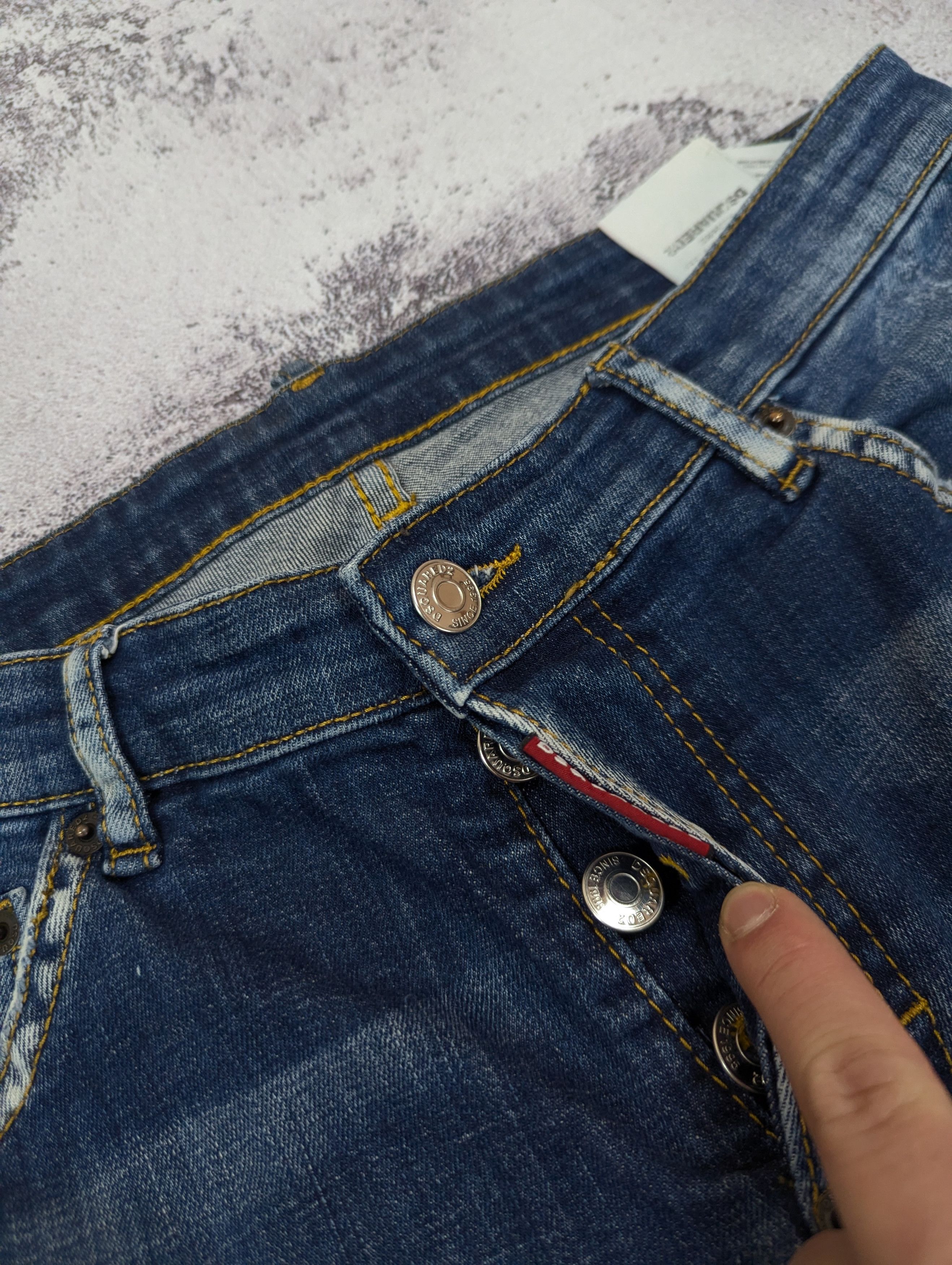 Dsquared2 Dsquared2 Skinny Dan Distressed Jeans Size US 33 - 11 Thumbnail