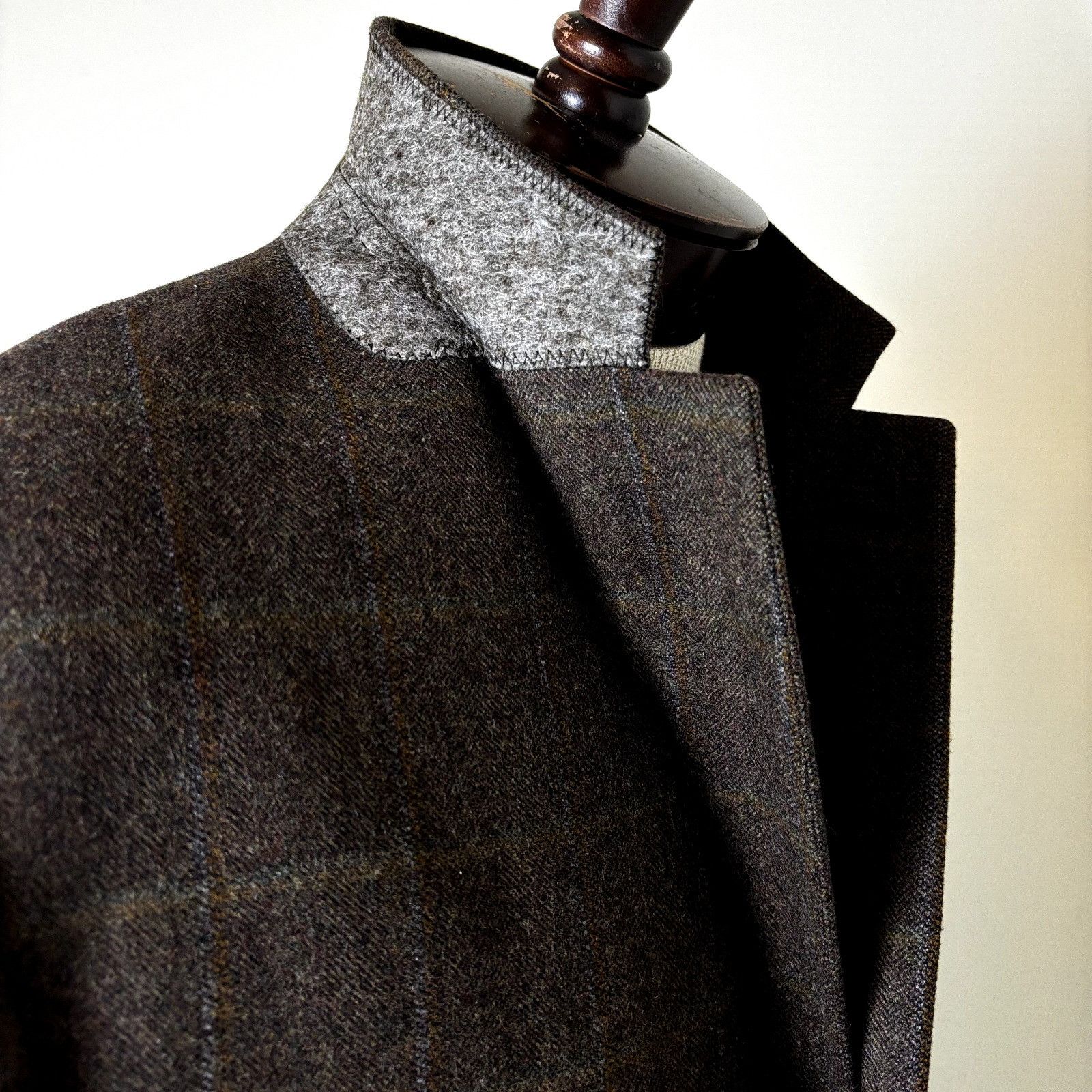 Other Gritti Zegna Sport Coat 50R It 40 US Windowpane Brown Flanne Size 40R - 8 Thumbnail
