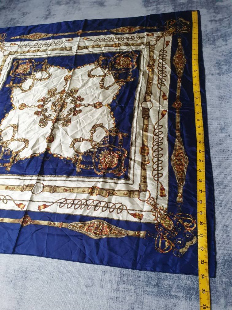 Japanese Brand Unnamed baroque blue colour scarves Size ONE SIZE - 2 Thumbnail
