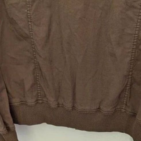 Vintage Womens Brown Utility Bomber Jacket Zip Snap Front Lightweight Minimalist L Size L / US 10 / IT 46 - 2 Thumbnail