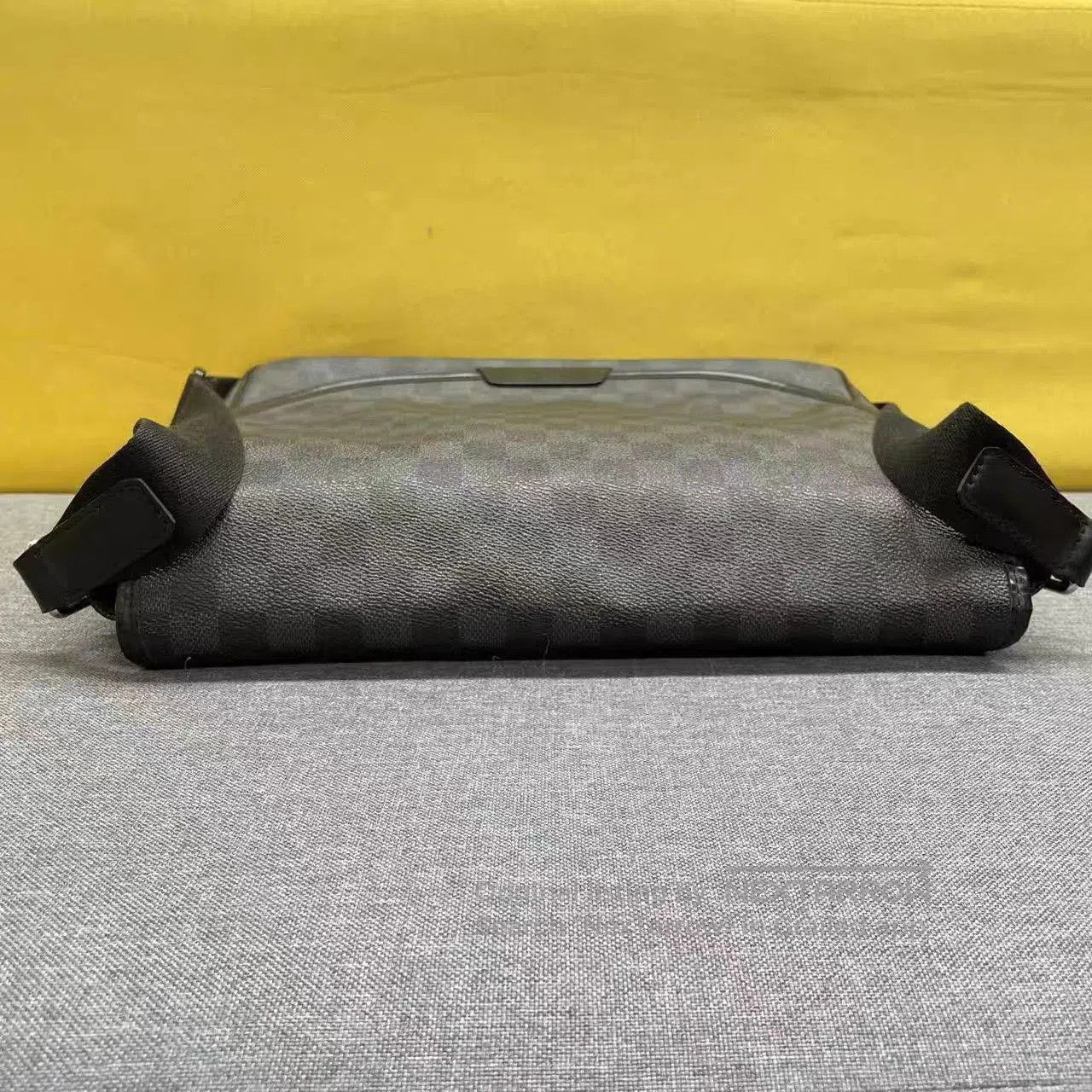 Louis Vuitton Black Checkered Crossbody Messenger Bag. Size ONE SIZE - 3 Thumbnail