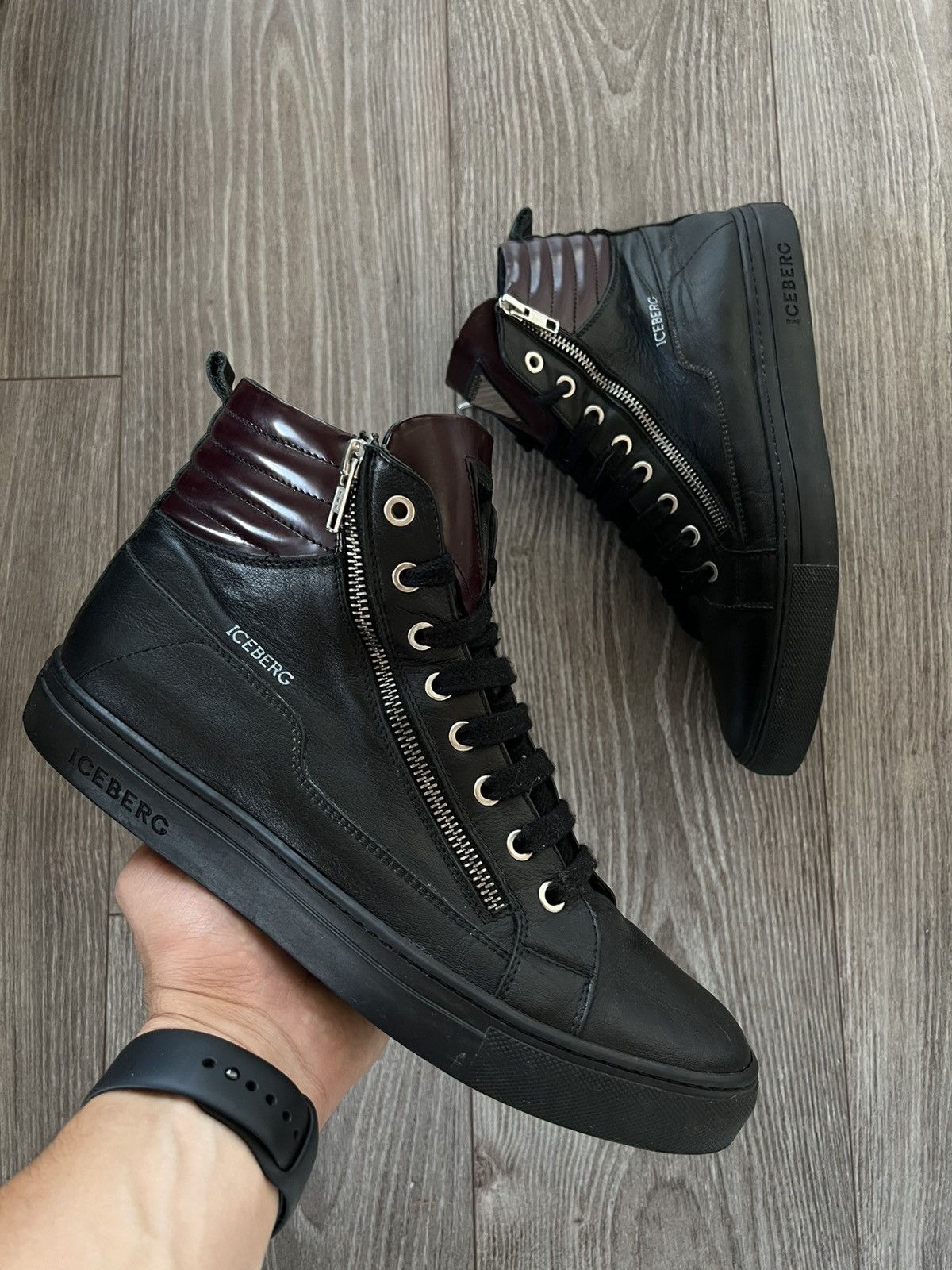Iceberg RRP:450€‼️Luxury Iceberg Double Zip Leather Metal Logo Boot Size US 9 / EU 42 - 3 Thumbnail