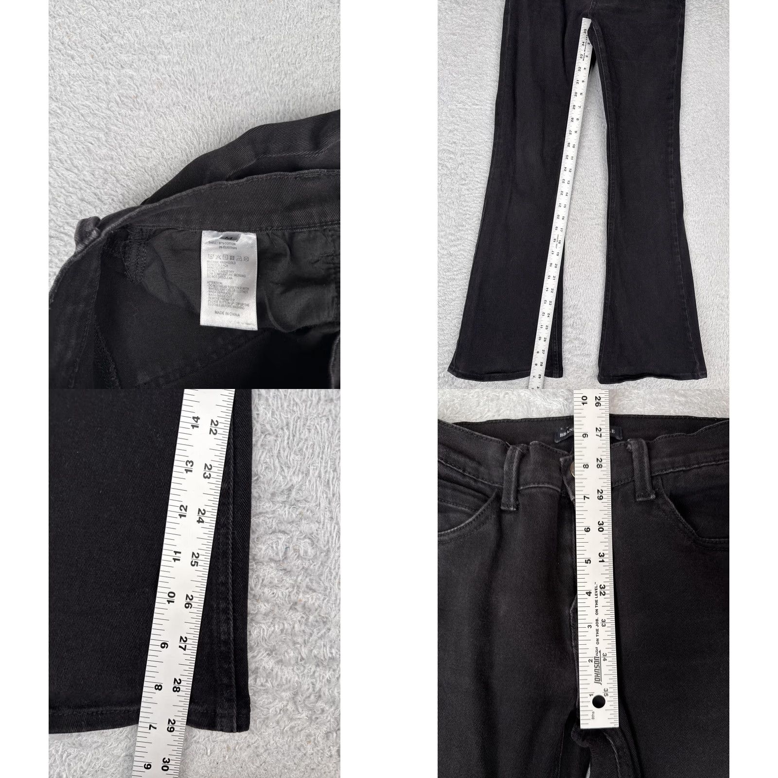 Brandy Melville Brandy Melville Jeans Womens Medium Black Mid Rise Flare Stretch Denim 24x29 Size 32" / US 10 / IT 46 - 8 Thumbnail