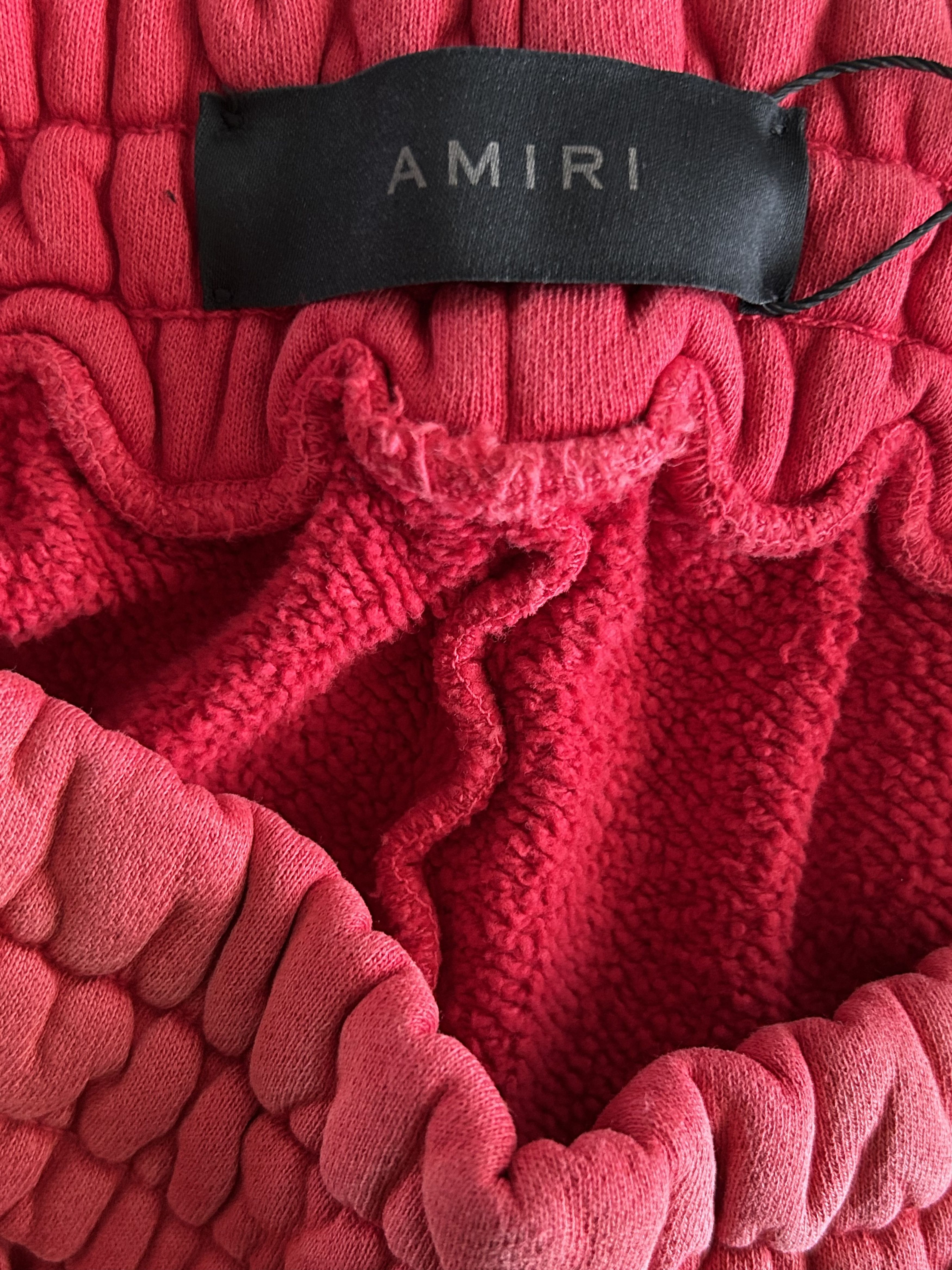 Amiri Amiri Red & White Collegiate Logo Shorts Size US 40 / EU 56 - 3 Thumbnail