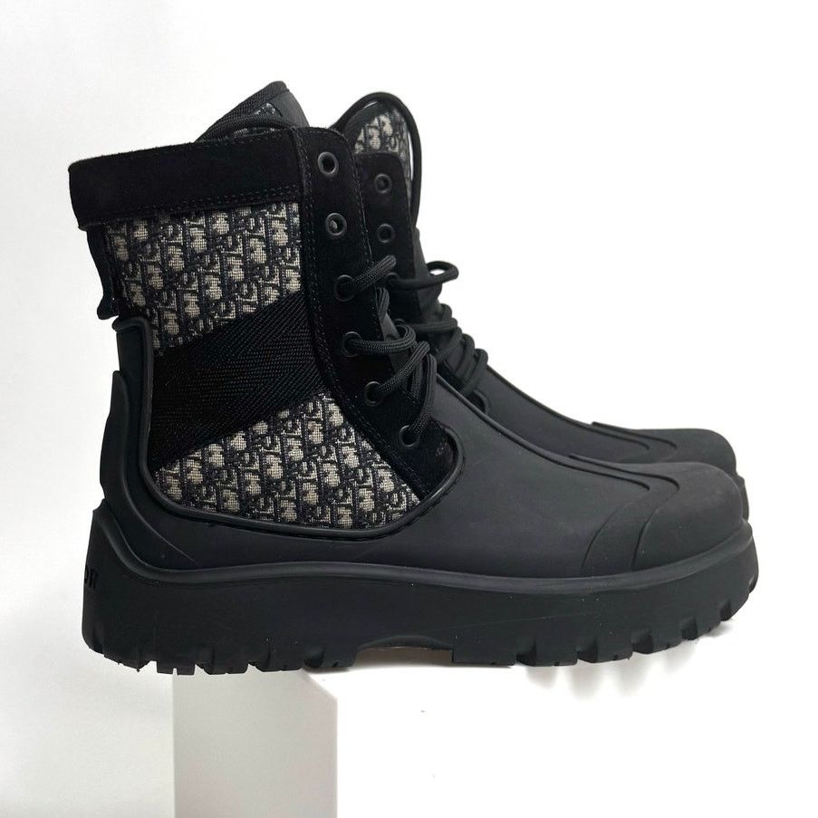 Dior Dior Garden Oblique Black/Beige Lace Up Combat Boots Size 41 Size US 8 / EU 41 - 7 Thumbnail