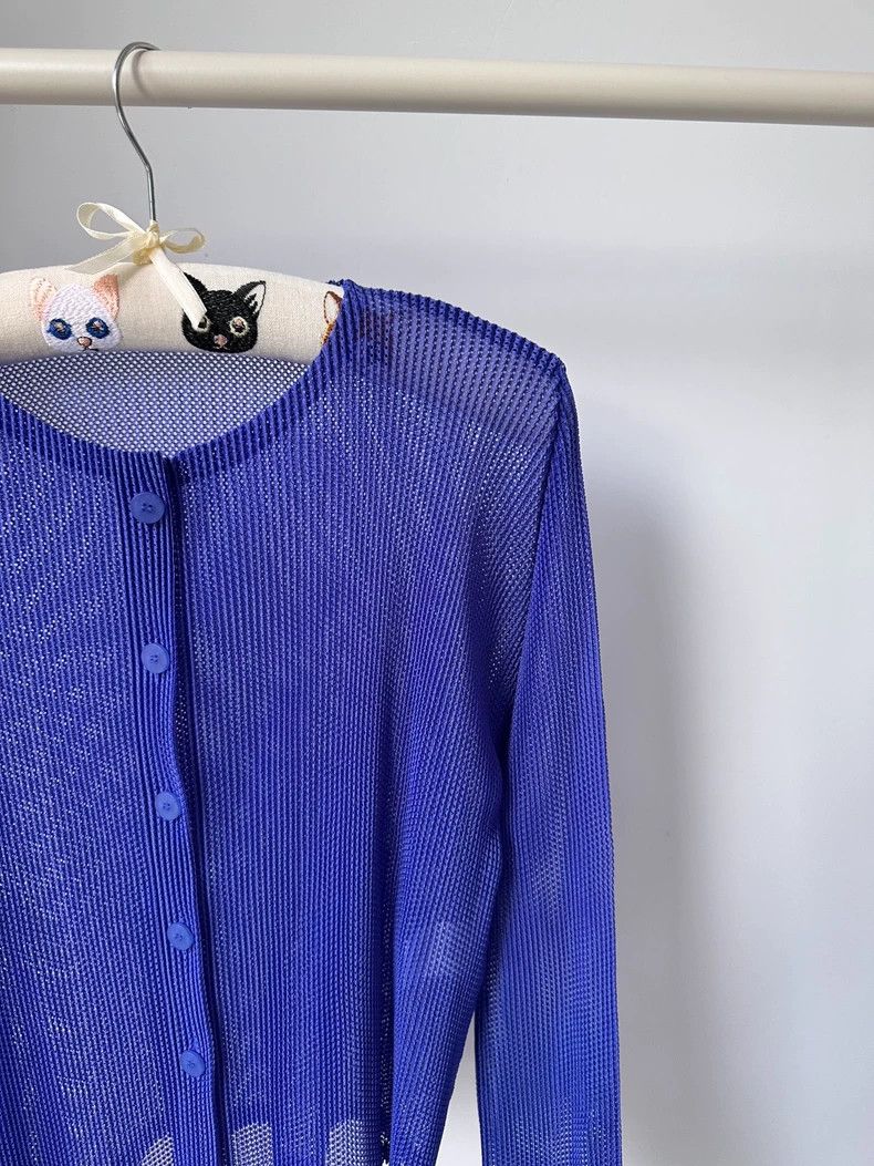 Issey Miyake Issey Miyake size:3 Blue tatami see-through cardigan Size XS / US 0-2 / IT 36-38 - 8 Thumbnail