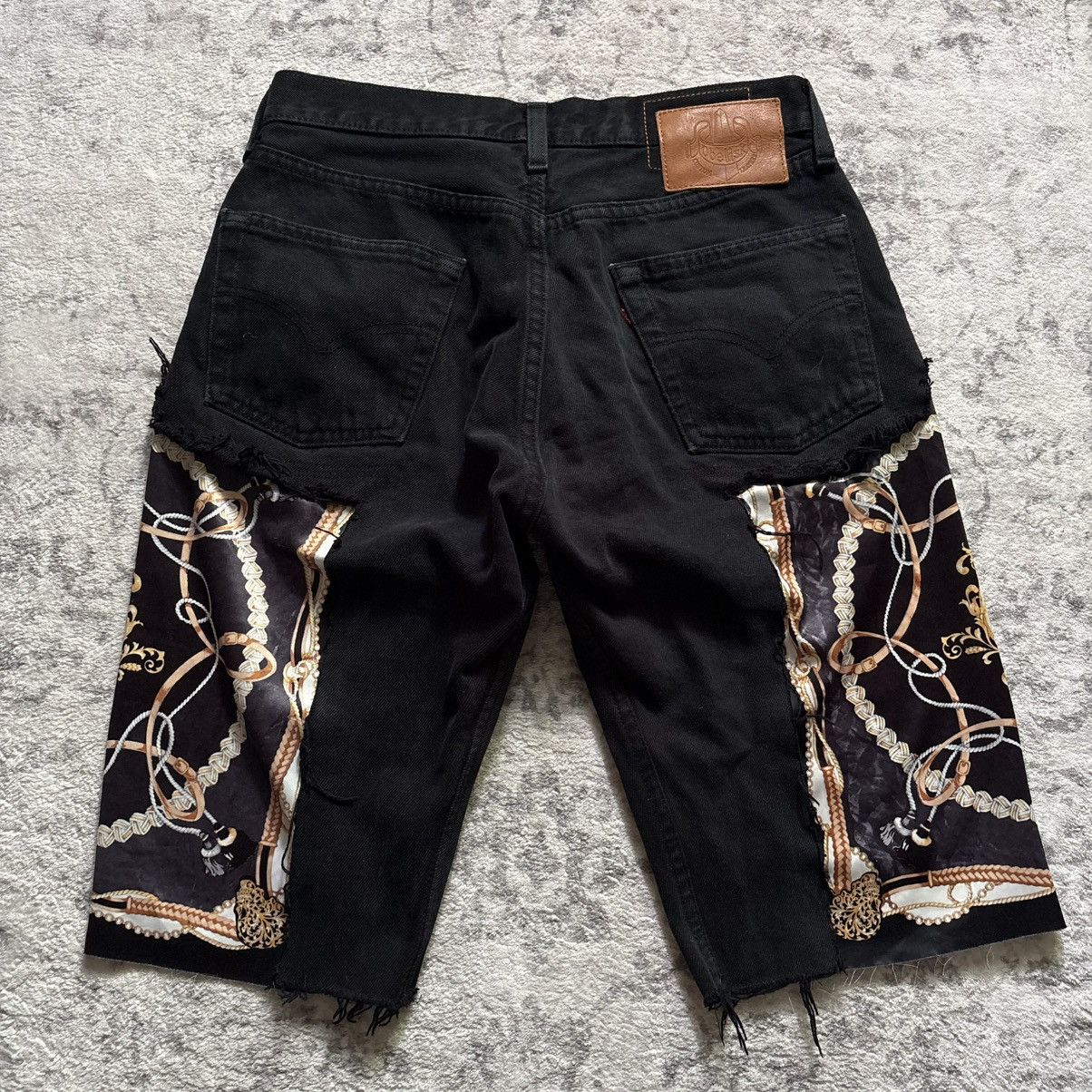 Obelisk Obelisk Silk Skull Insert Denim Jorts Black | Size 28 Size US 28 / EU 44 - 6 Thumbnail