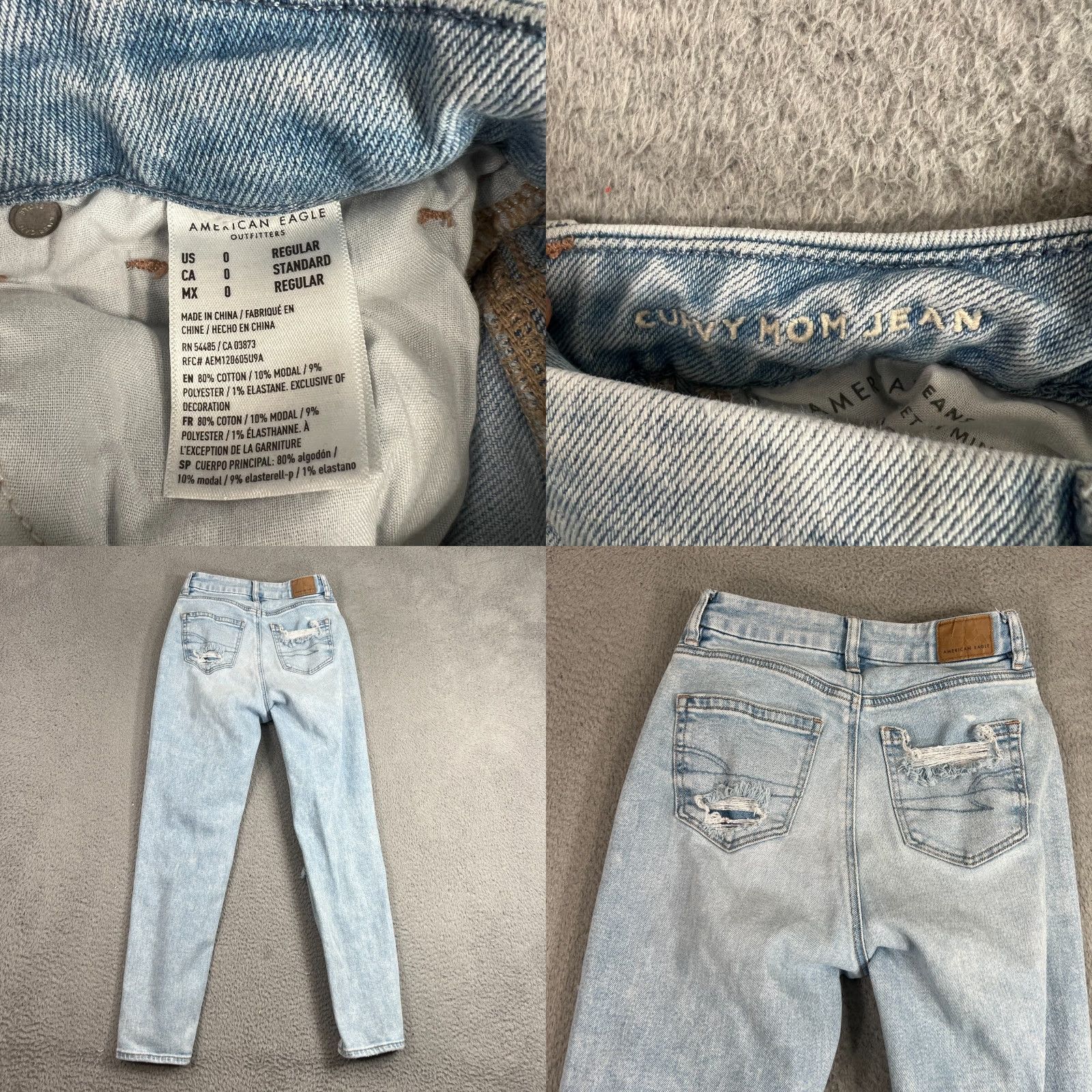 American Eagle Outfitters American Eagle Jeans Curvy Mom Jean High Rise Blue Stretch Womens 0R 0 Regular Size 25" / US 0 / IT 36 - 8 Thumbnail