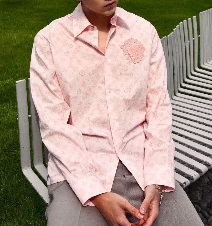 Louis Vuitton LV x Tyler Pink Monogram Shirt Jacket L NWT 14184 Size US L / EU 52-54 / 3 - 5 Thumbnail