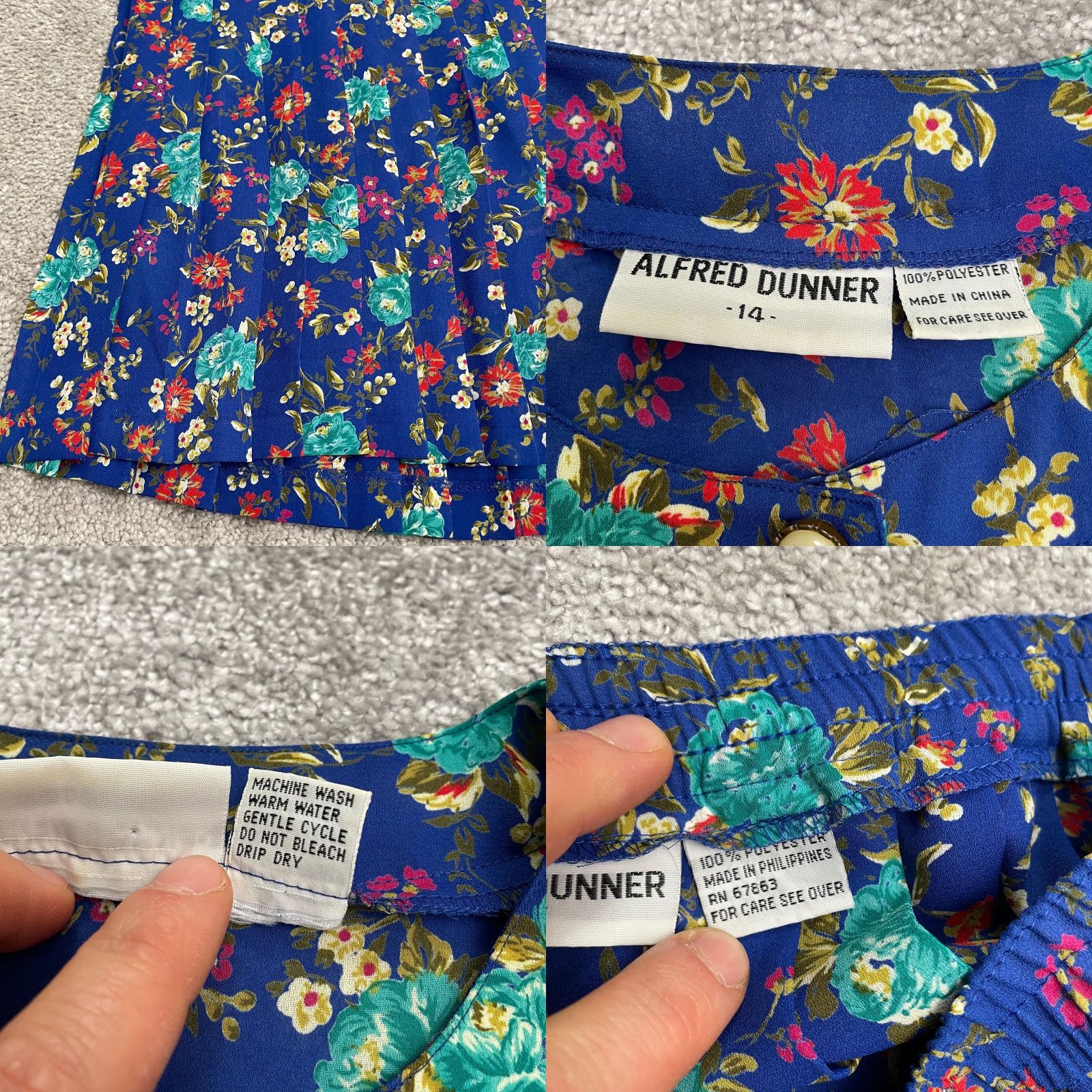 Vintage VINTAGE Alfred Dunner Set Of 2 Shirt Skirt Women 14 Blue Floral- Bohemian, Classic, Flower, Outdoor, Tropical Size XL / US 12-14 / IT 48-50 - 8 Thumbnail