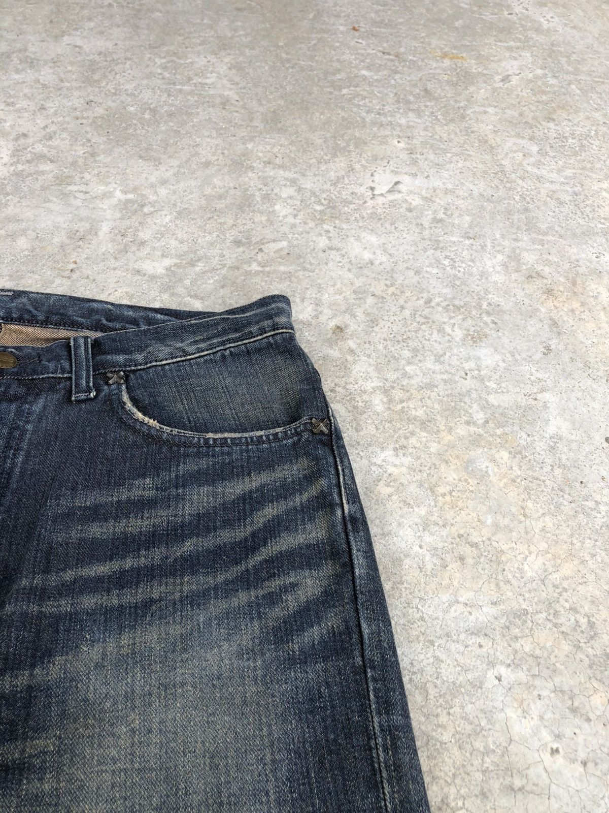 If Six Was Nine Japanese Lee Flared Jeans Distressed Denim Size US 32 / EU 48 - 14 Thumbnail