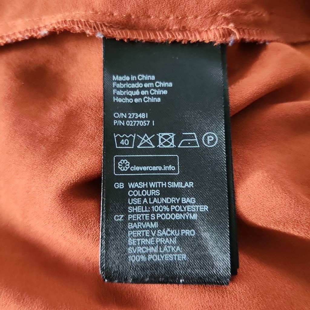 H&M H&M Ladies Size 10 Rust Orange Lace Yolk Peasant Blouse Size L / US 10 / IT 46 - 6 Thumbnail