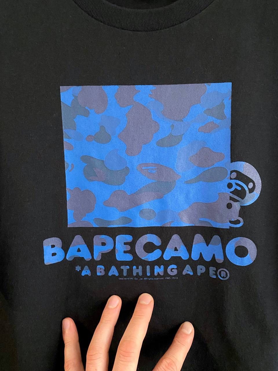 Bape Bape A Bathing Ape Blue Camo Print Black T-Shirt, Size L Size US L / EU 52-54 / 3 - 7 Thumbnail