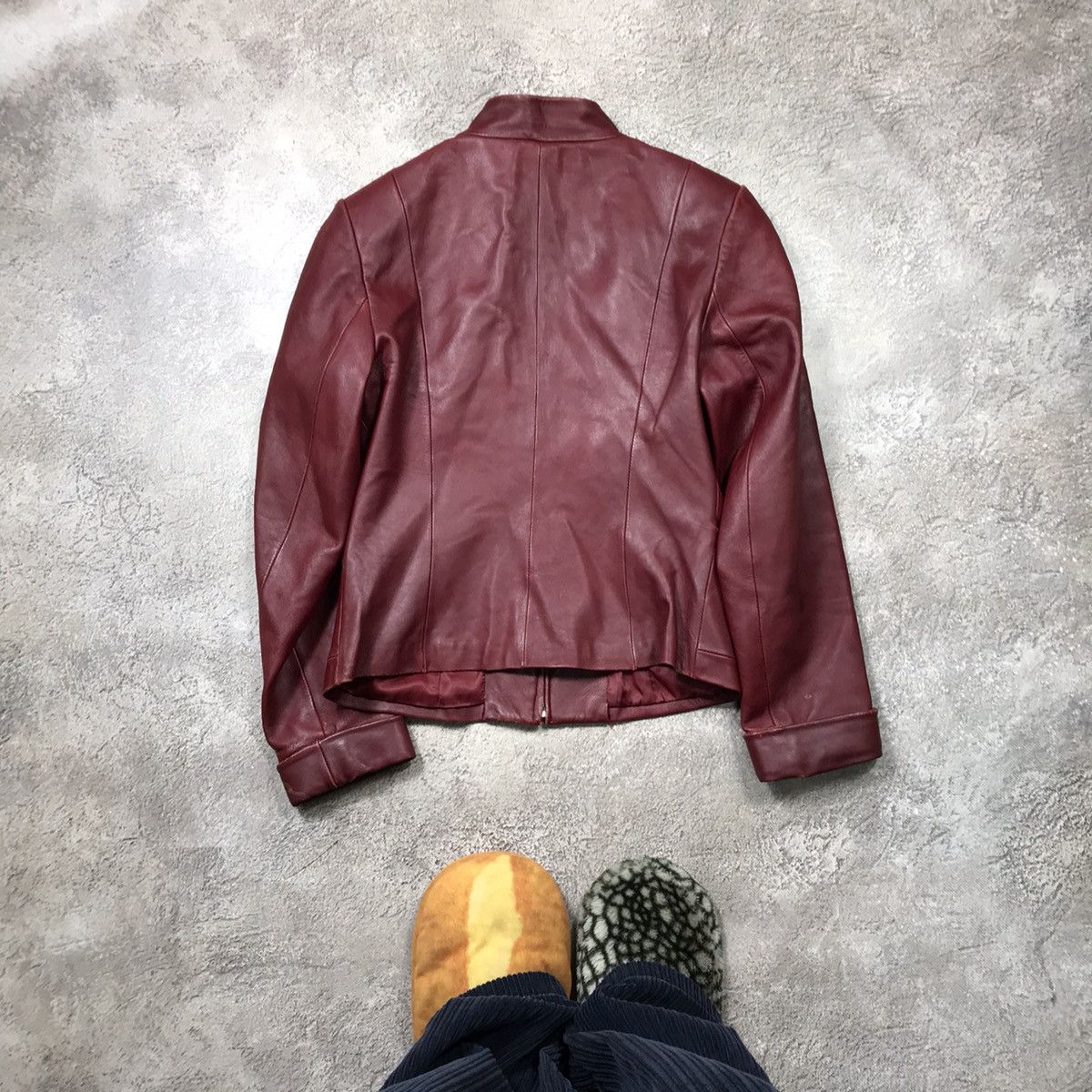 Vintage Vintage Y2K Burgundy Leather Jacket Streetwear Grunge Boxy M Size M / US 6-8 / IT 42-44 - 6 Thumbnail